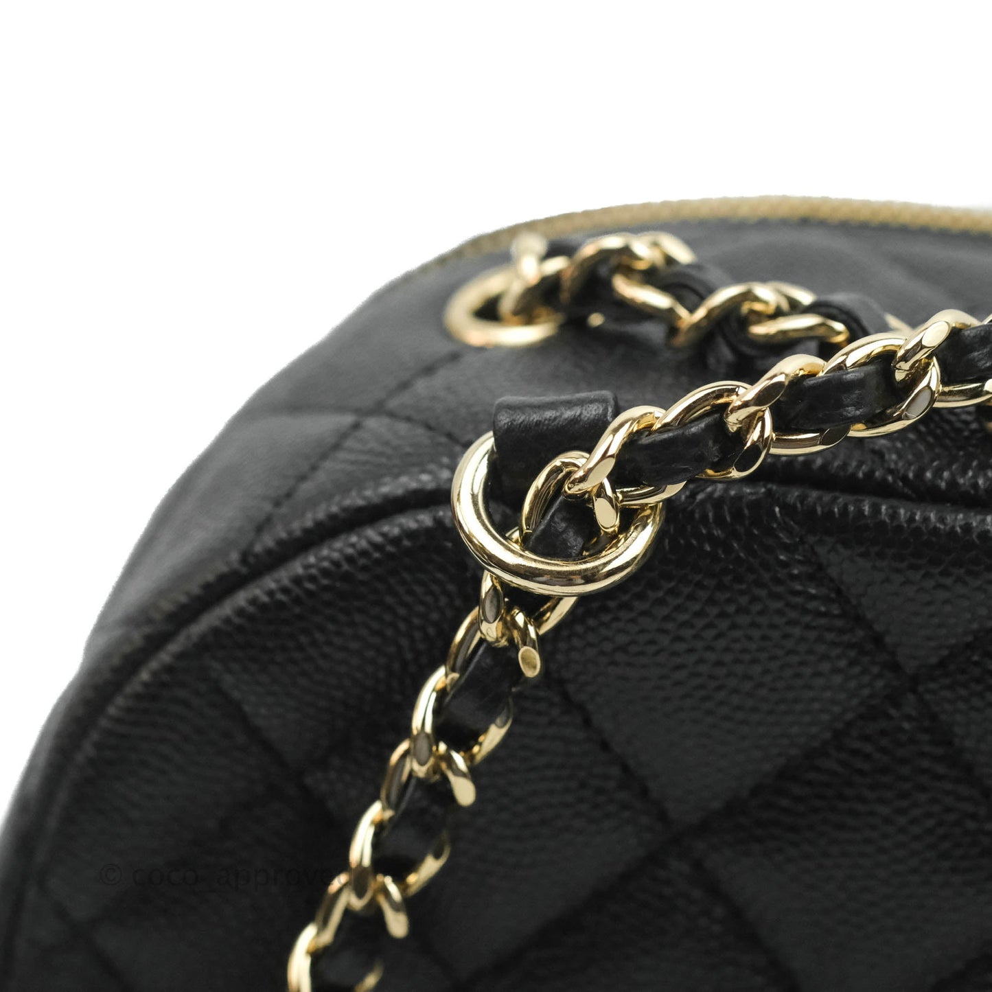 Chanel Quilted Small CC Day Backpack Black Caviar Gold Hardware