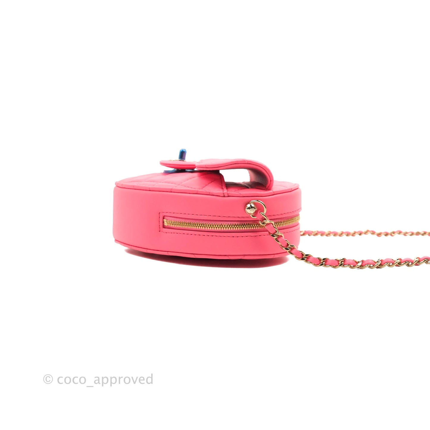 Chanel Large Heart Bag Pink Lambskin Gold Hardware 22S