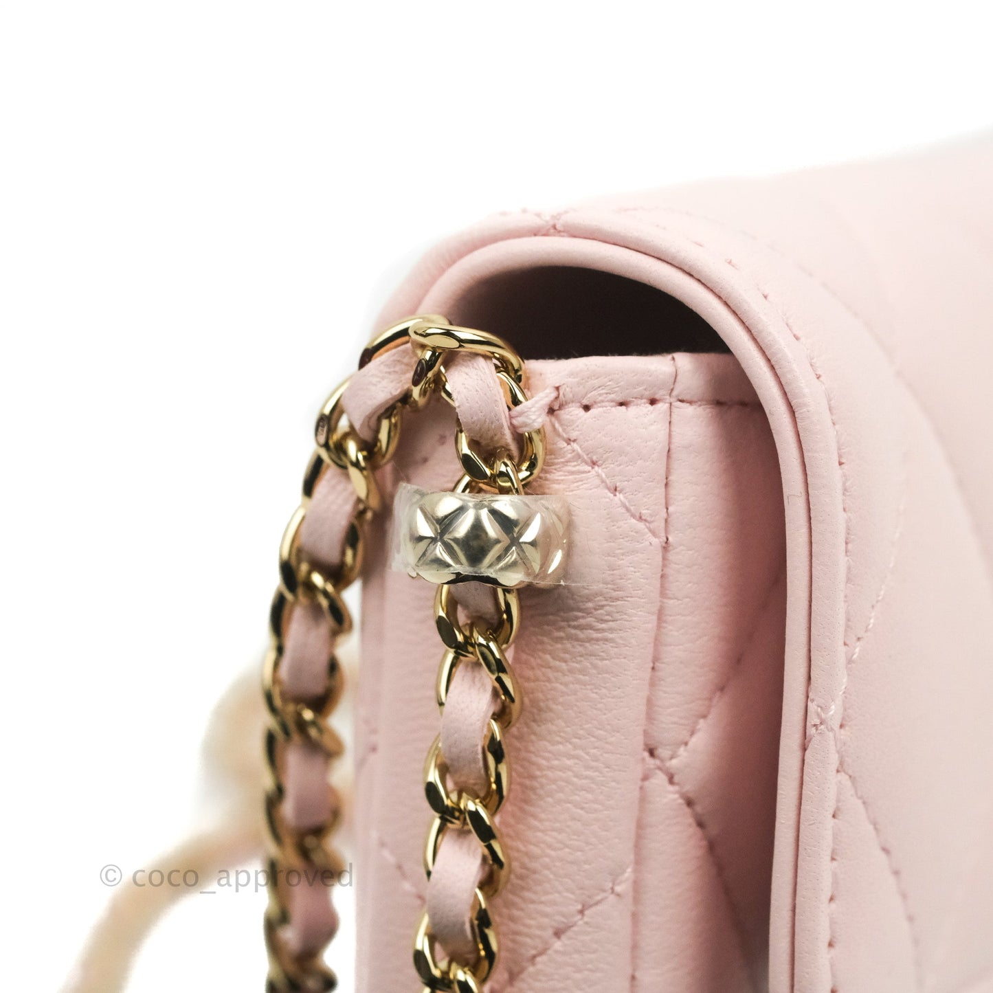 Chanel Mini Clutch With Chain Pink Lambskin Gold Hardware
