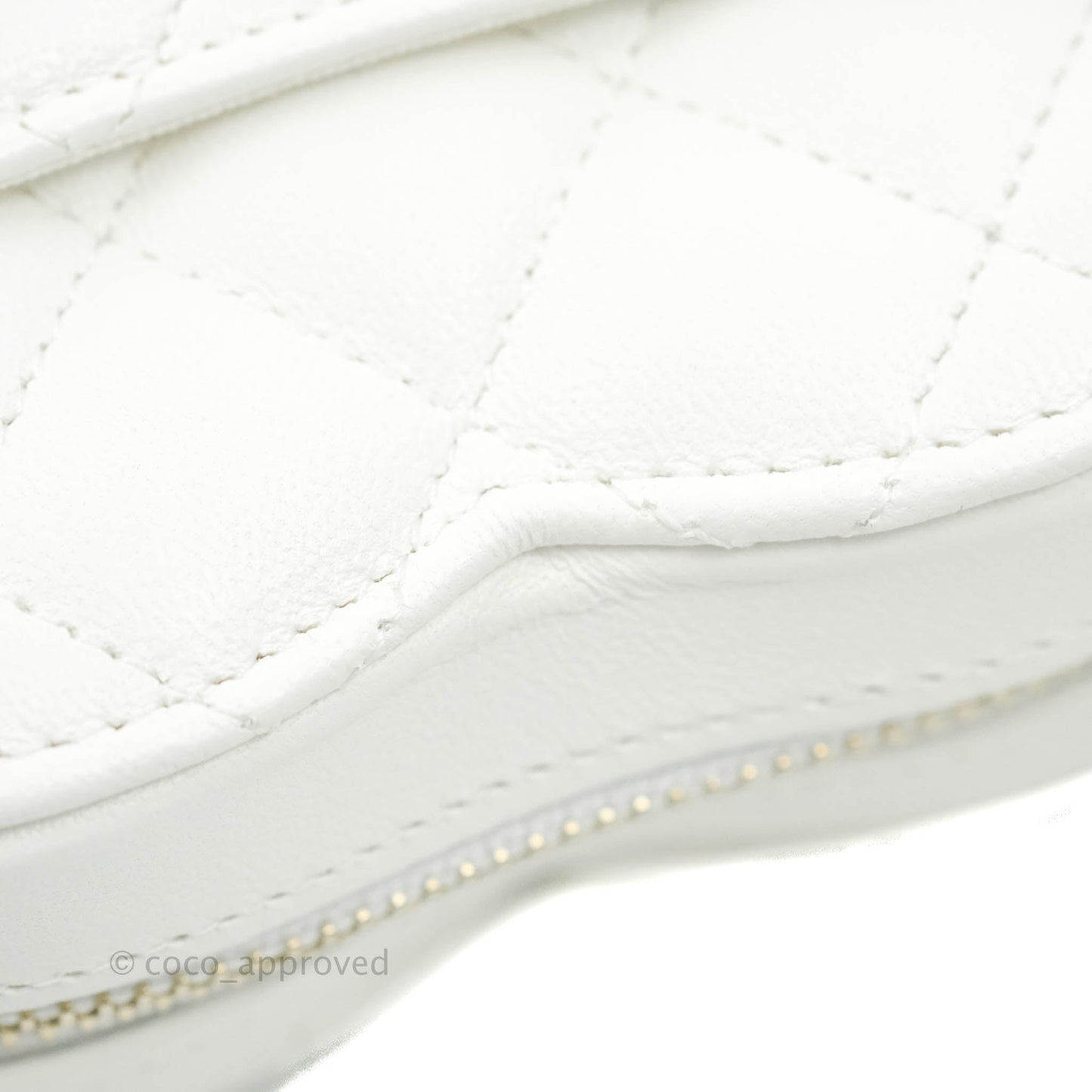 Chanel Small Heart Bag White Lambskin Gold Hardware 22S