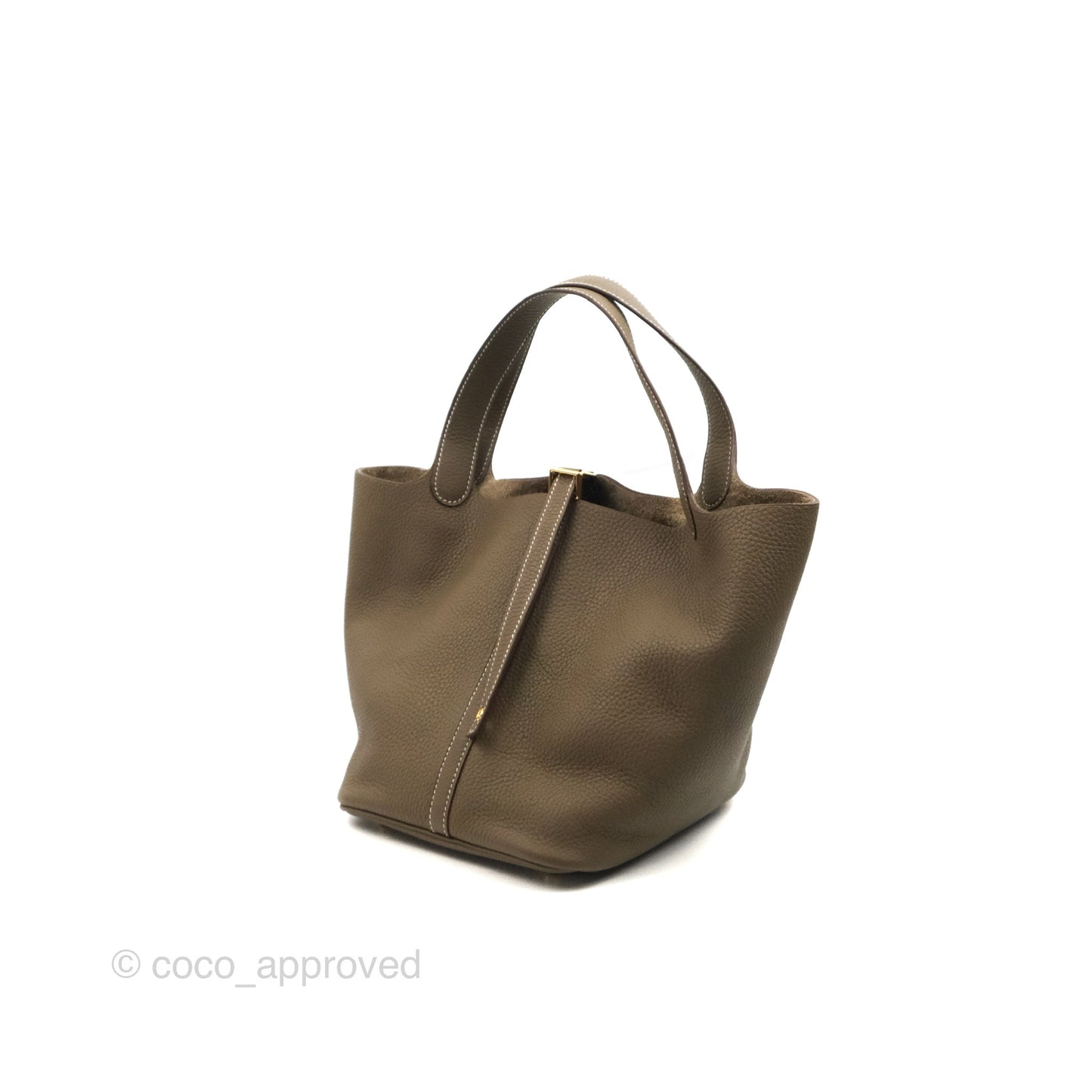 Hermès Picotin Lock 22 Clemence Etoupe Gold Hardware
