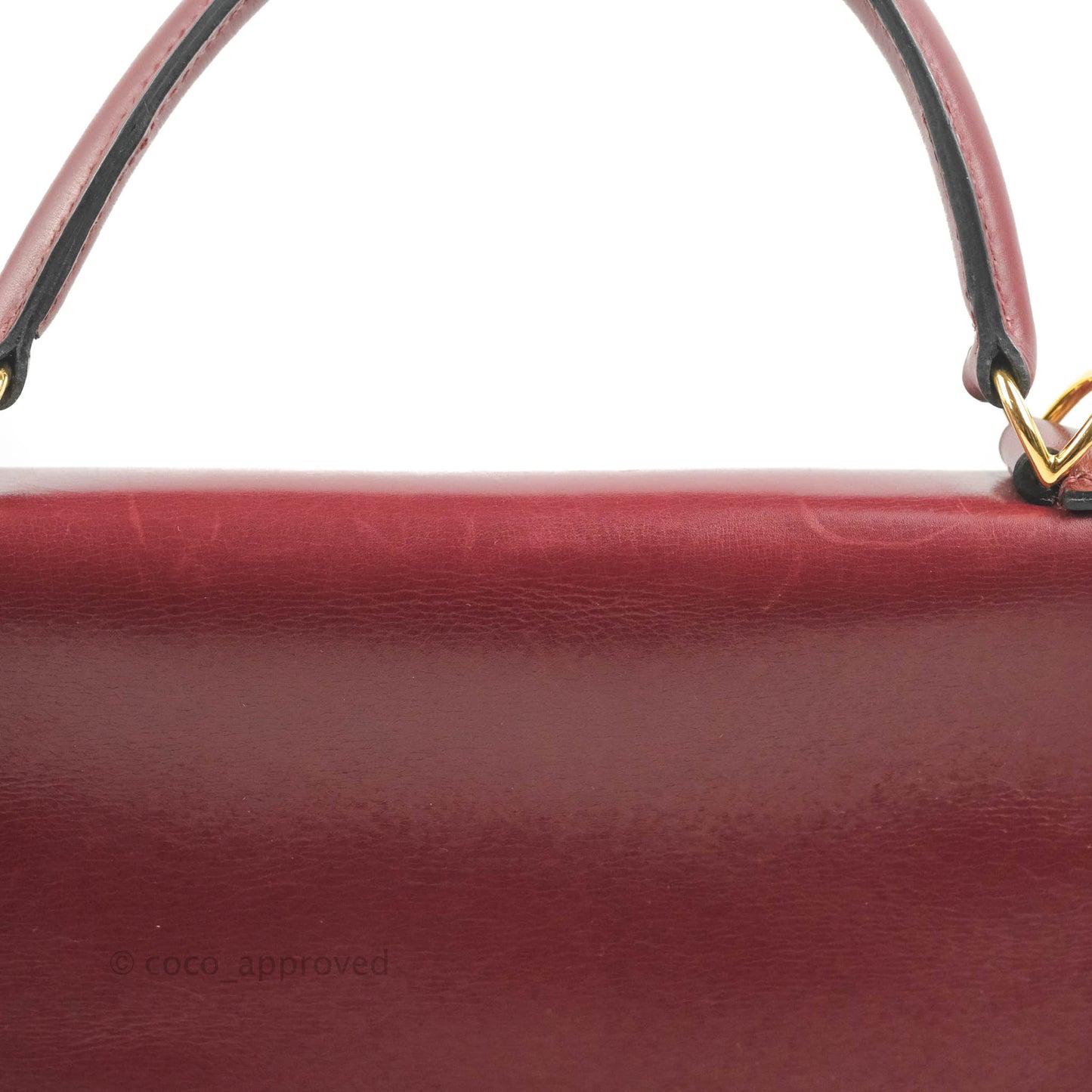 Hermès Vintage Kelly Retourne 32 Dark Red Gold Hardware