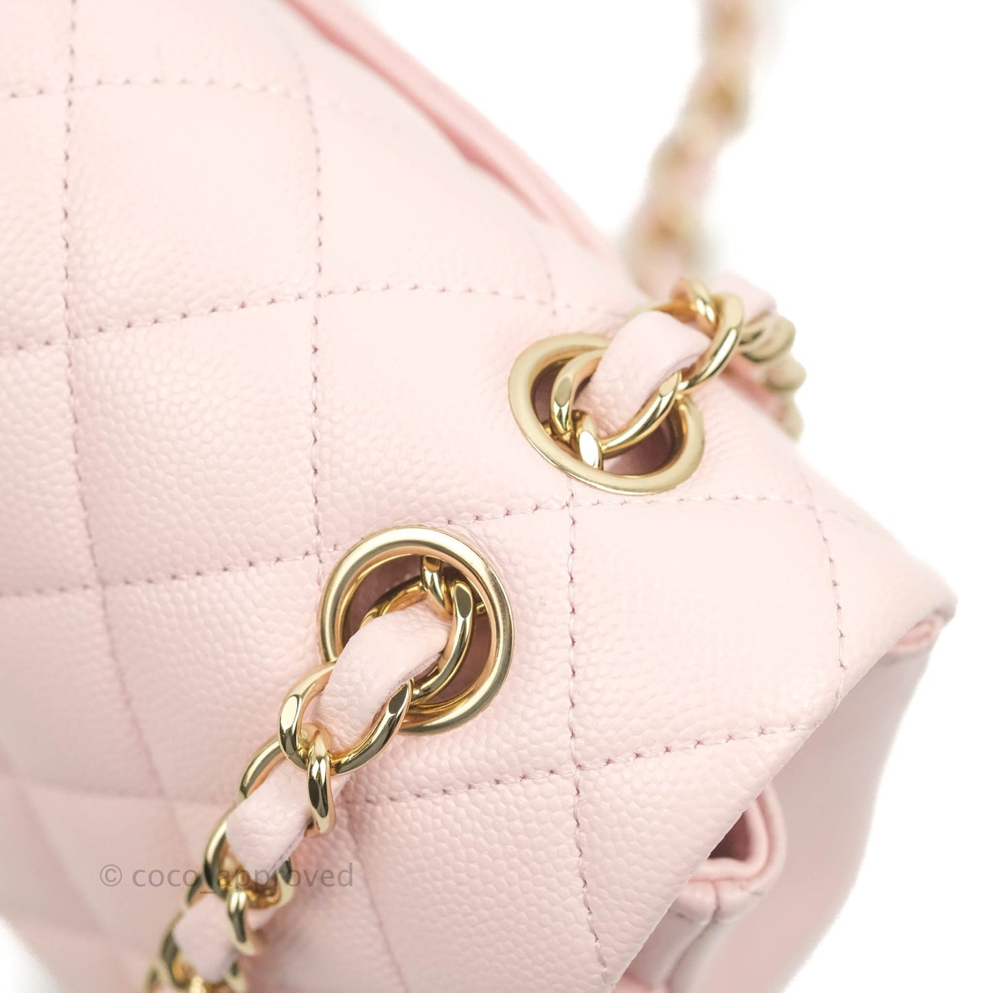Chanel Classic M/L Medium Flap Quilted Pink Caviar Gold Hardware 22S