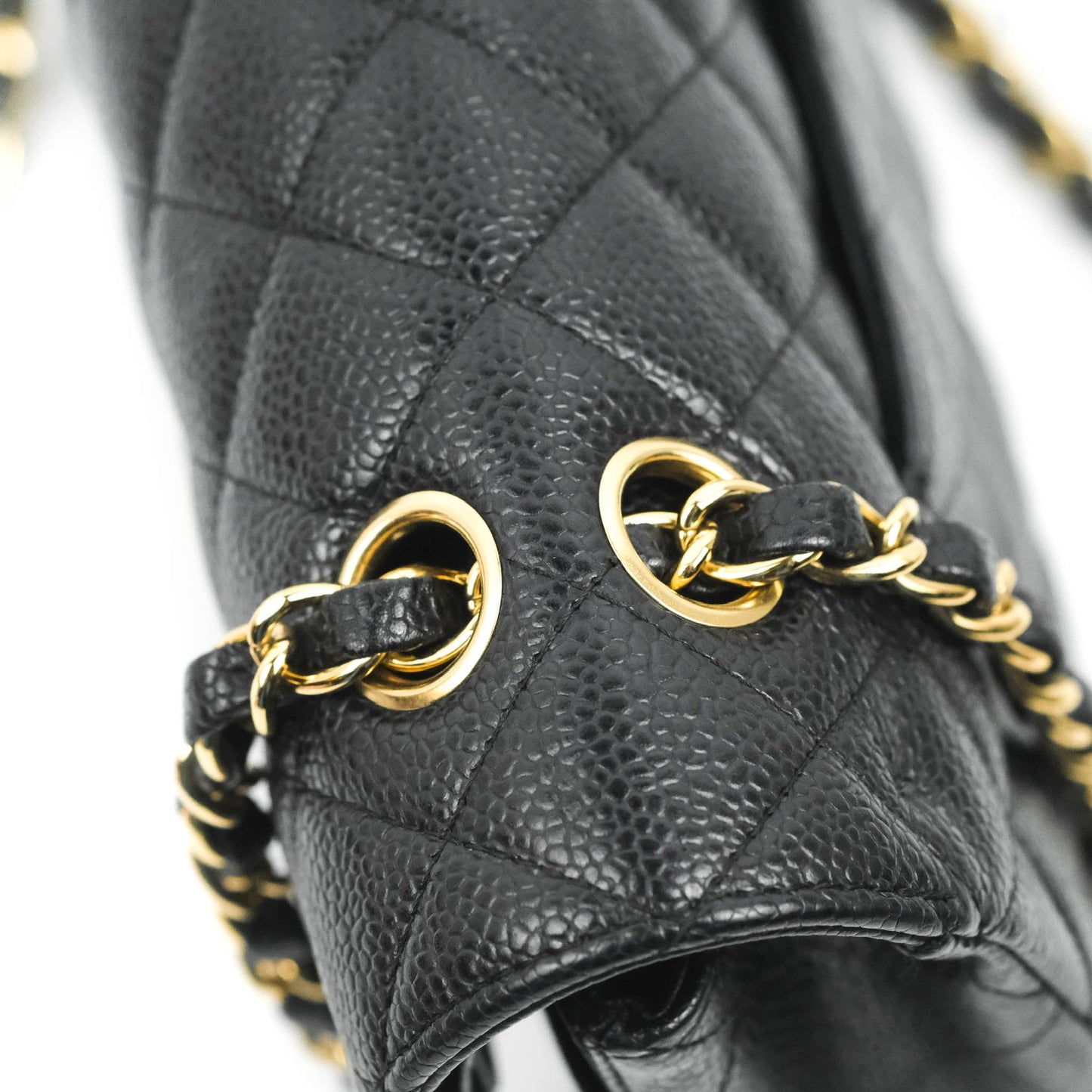 Chanel Classic Medium M/L Flap Black Caviar 24K Gold Hardware