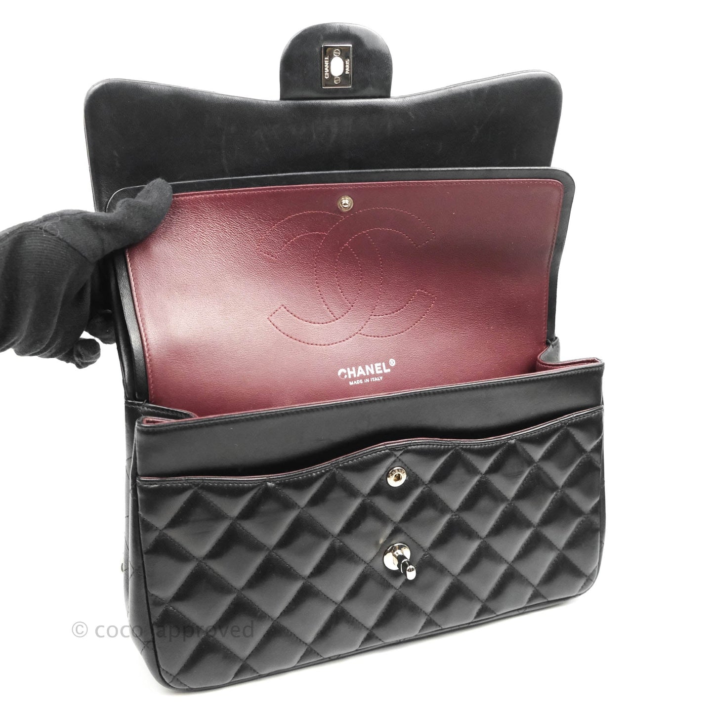 Chanel Jumbo Double Flap Black Lambskin Silver Hardware⁣⁣