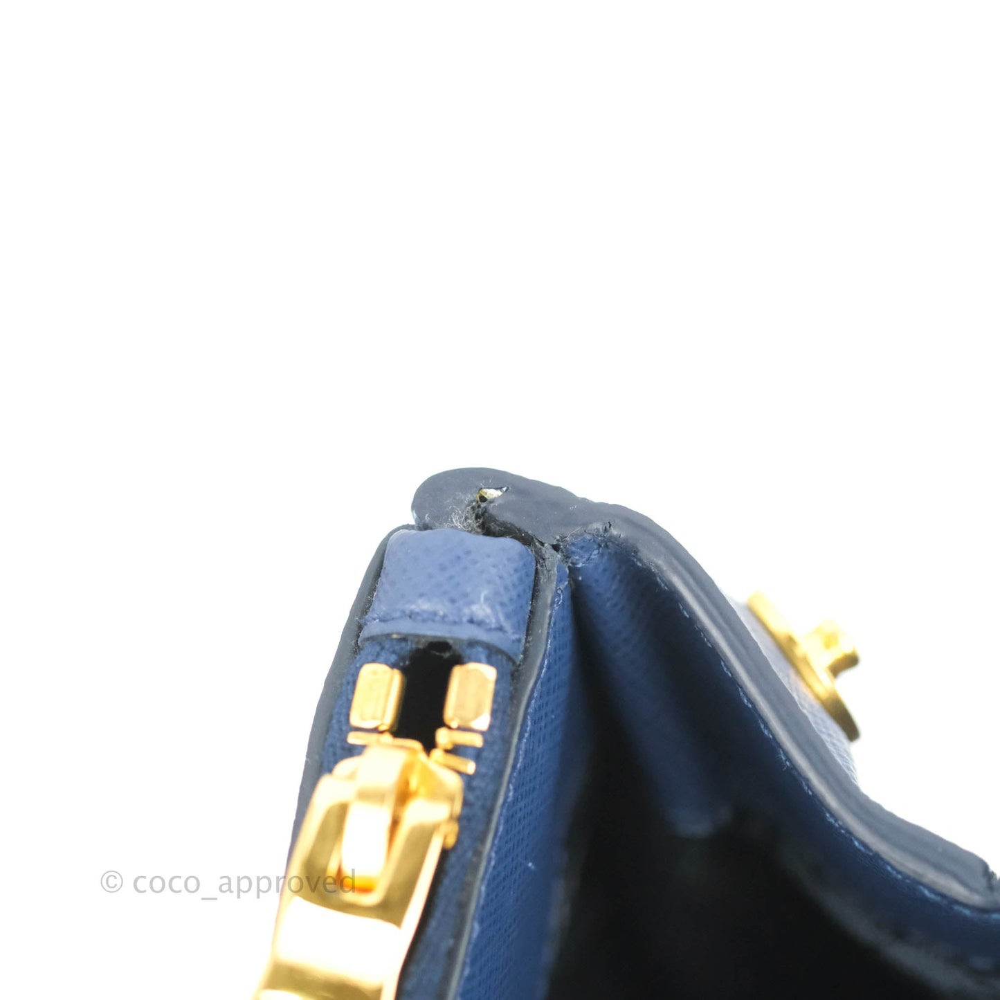 Prada Double Zip Lux Saffiano Dark Blue Large Tote Bag