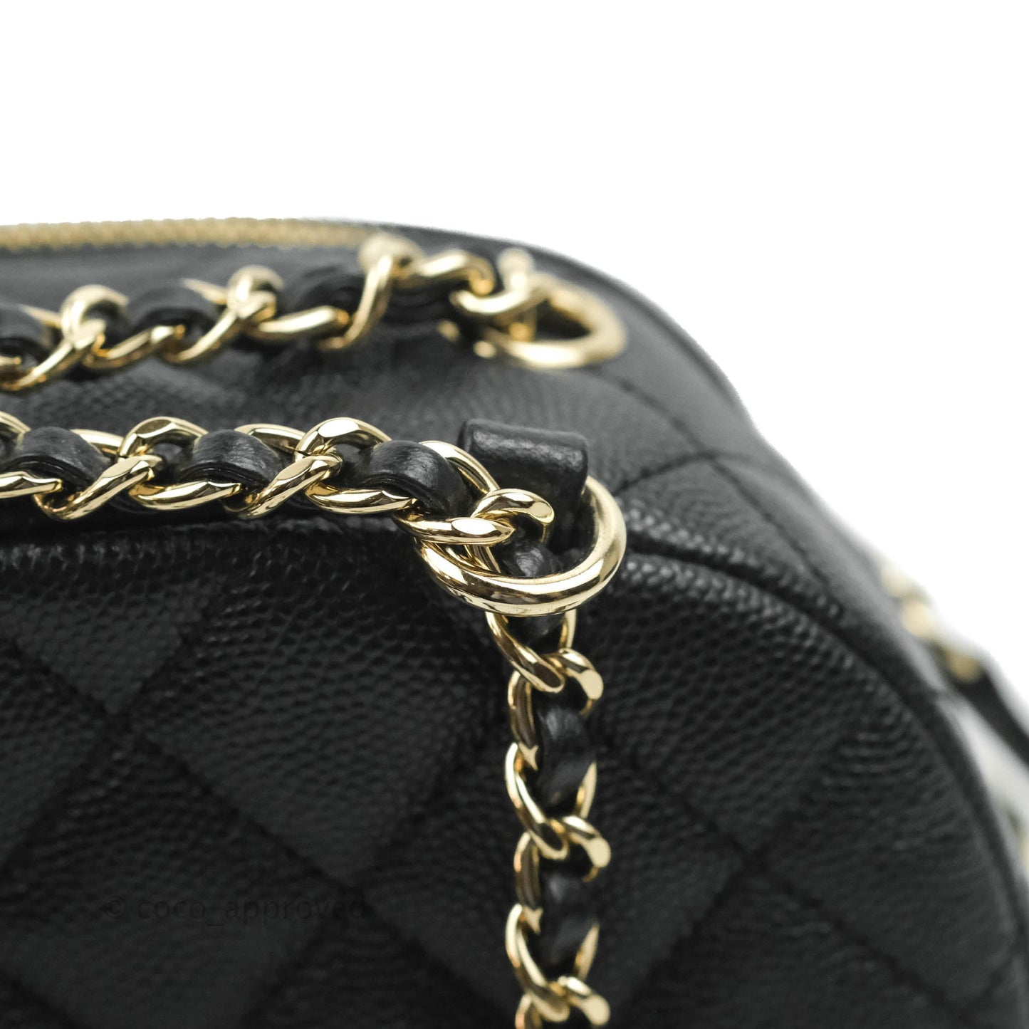Chanel Quilted Small CC Day Backpack Black Caviar Gold Hardware