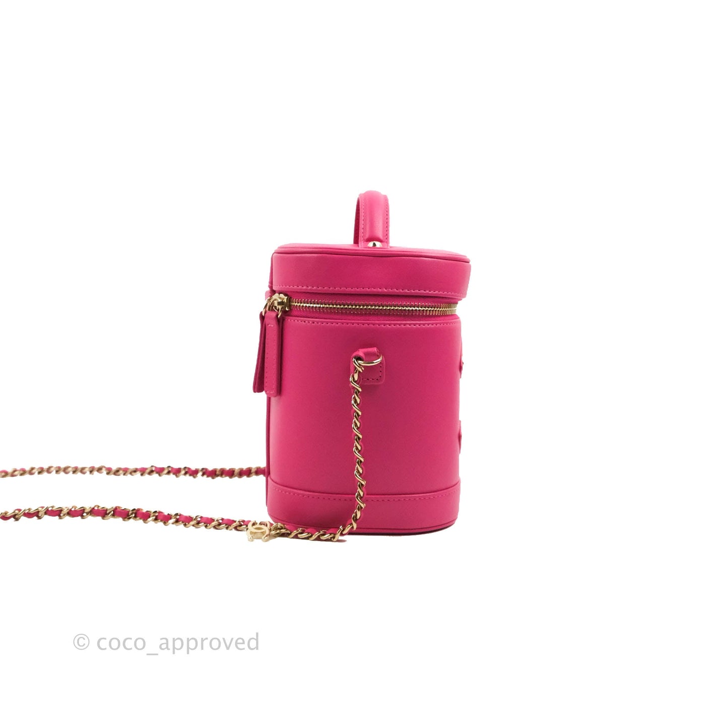 Chanel CC Mania Vanity Case Pink Lambskin Gold Hardware