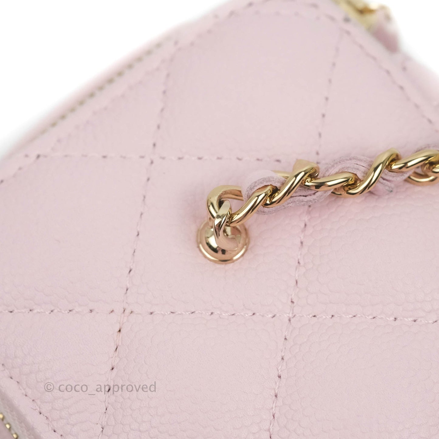 Chanel Vanity with CC Chain Light Pink Caviar Gold Hardware