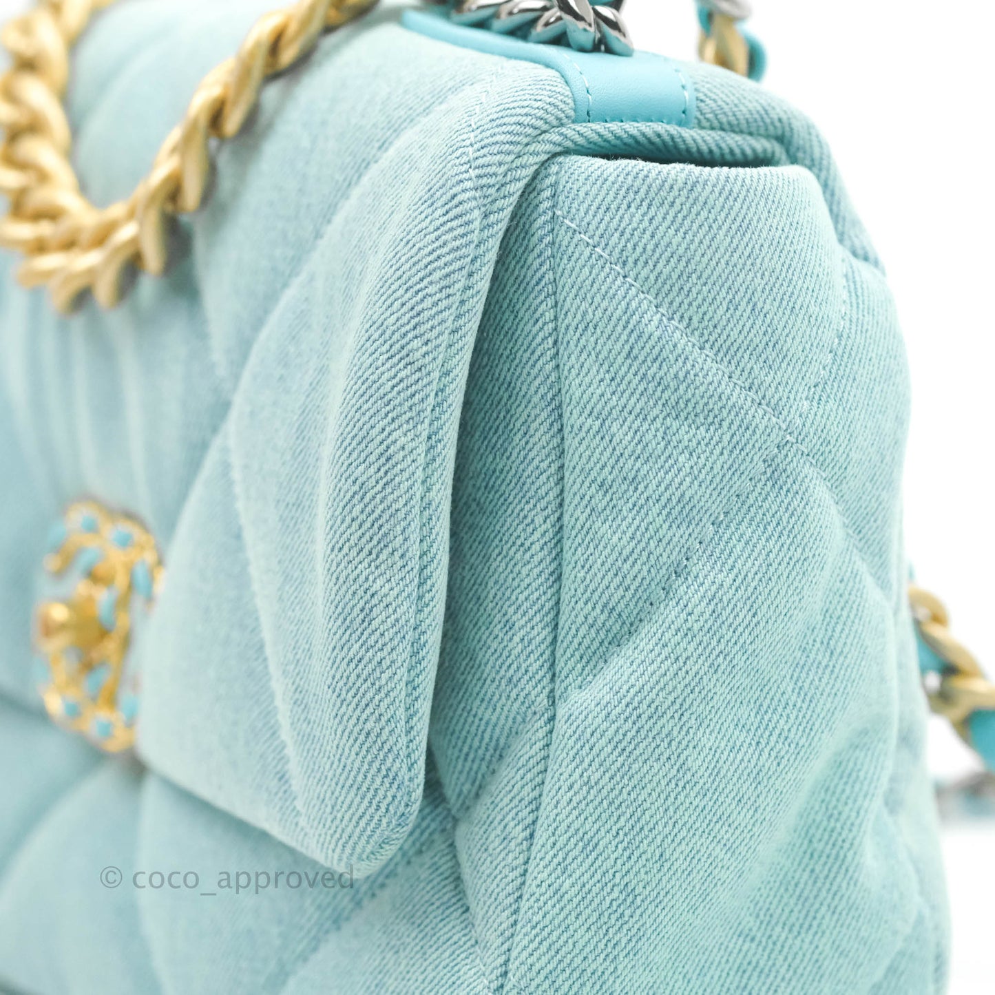 Chanel 19 Small Blue Denim Mixed Hardware