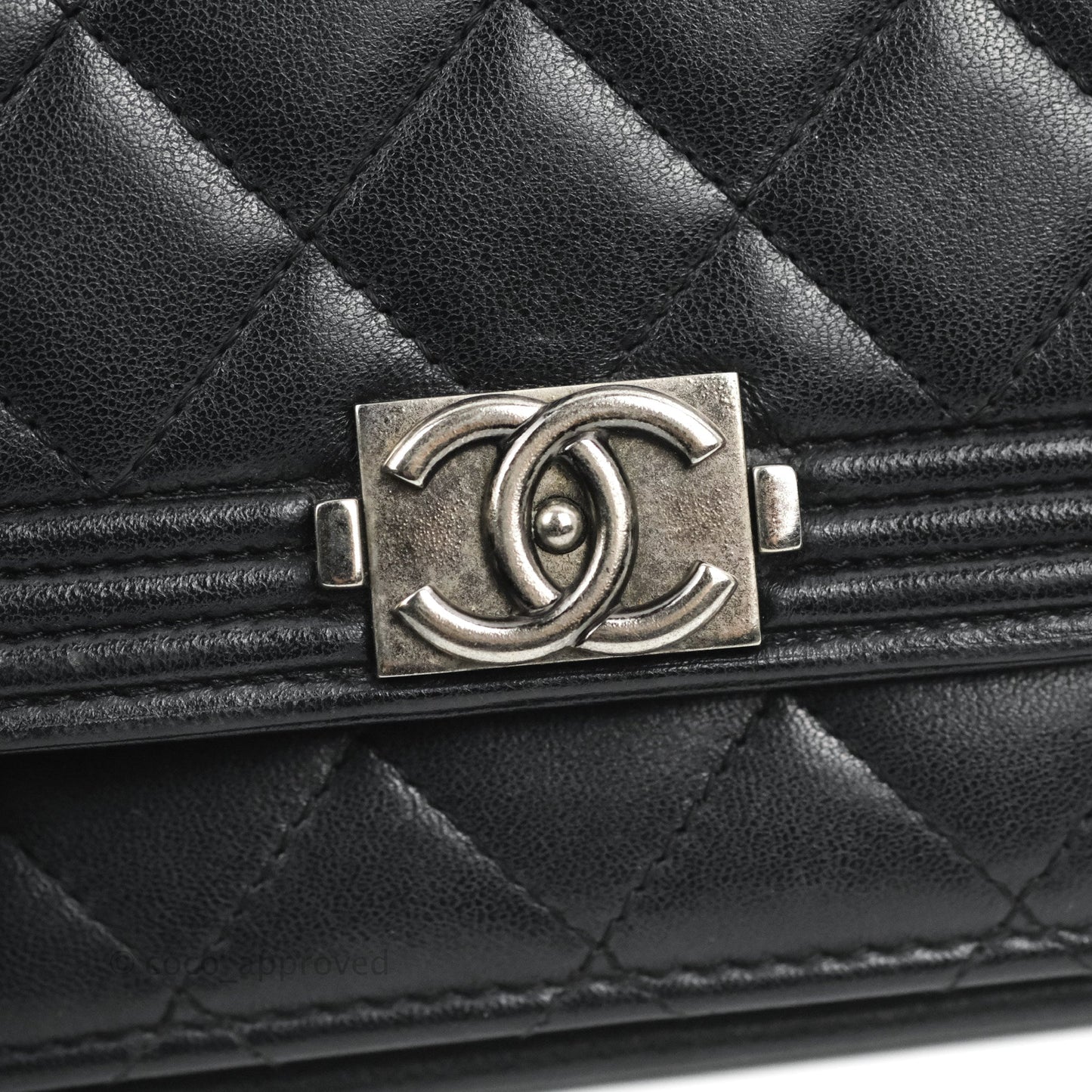 Chanel Boy Wallet on Chain WOC Black Lambskin Ruthenium Hardware