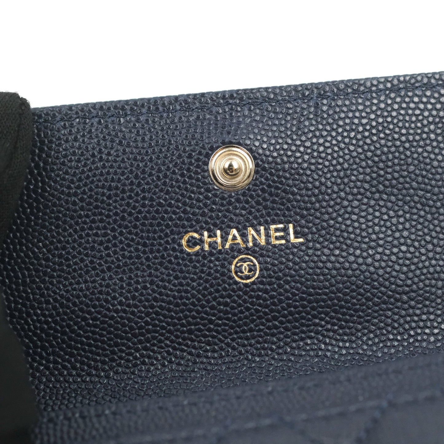 Chanel Quilted Flap Card Holder Navy Caviar