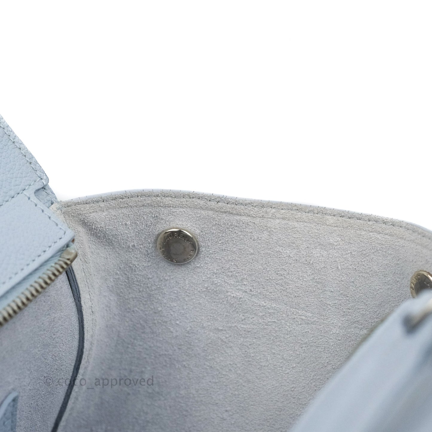 Saint Laurent Small Cabas Rive Gauche Bag Grained Calfskin Baby Blue Silver Hardware