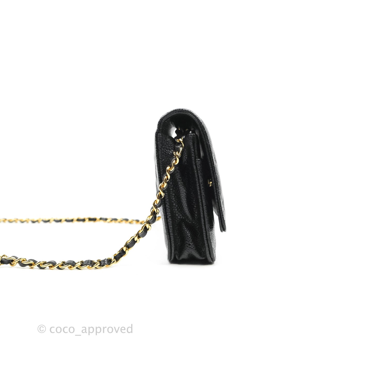 Chanel Quilted WOC Black Caviar Gold Hardware