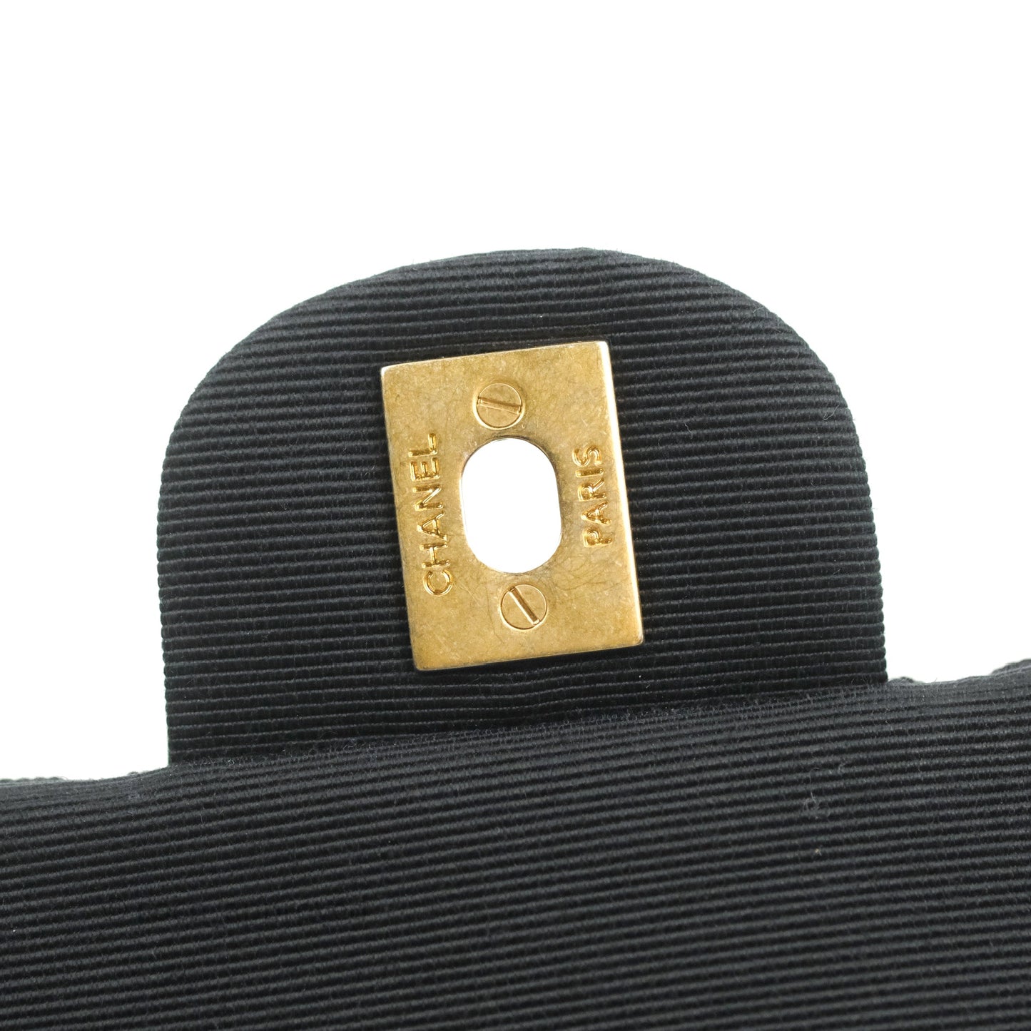 Chanel Medium Single Flap Black Tweed Chain Braid Aged Gold Hardware