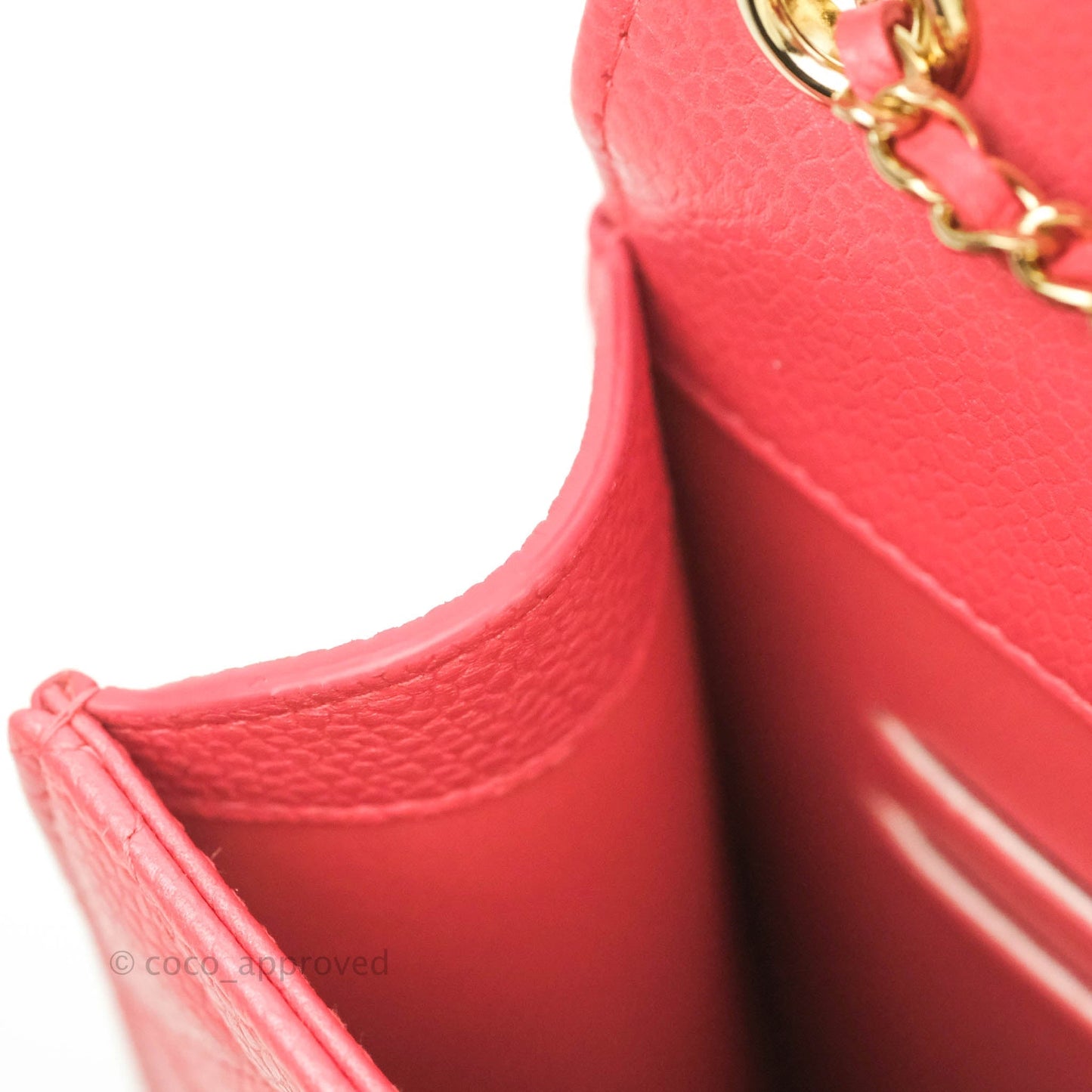 Chanel Golden Class Phone Holder With Chain Pink Caviar Gold Hardware