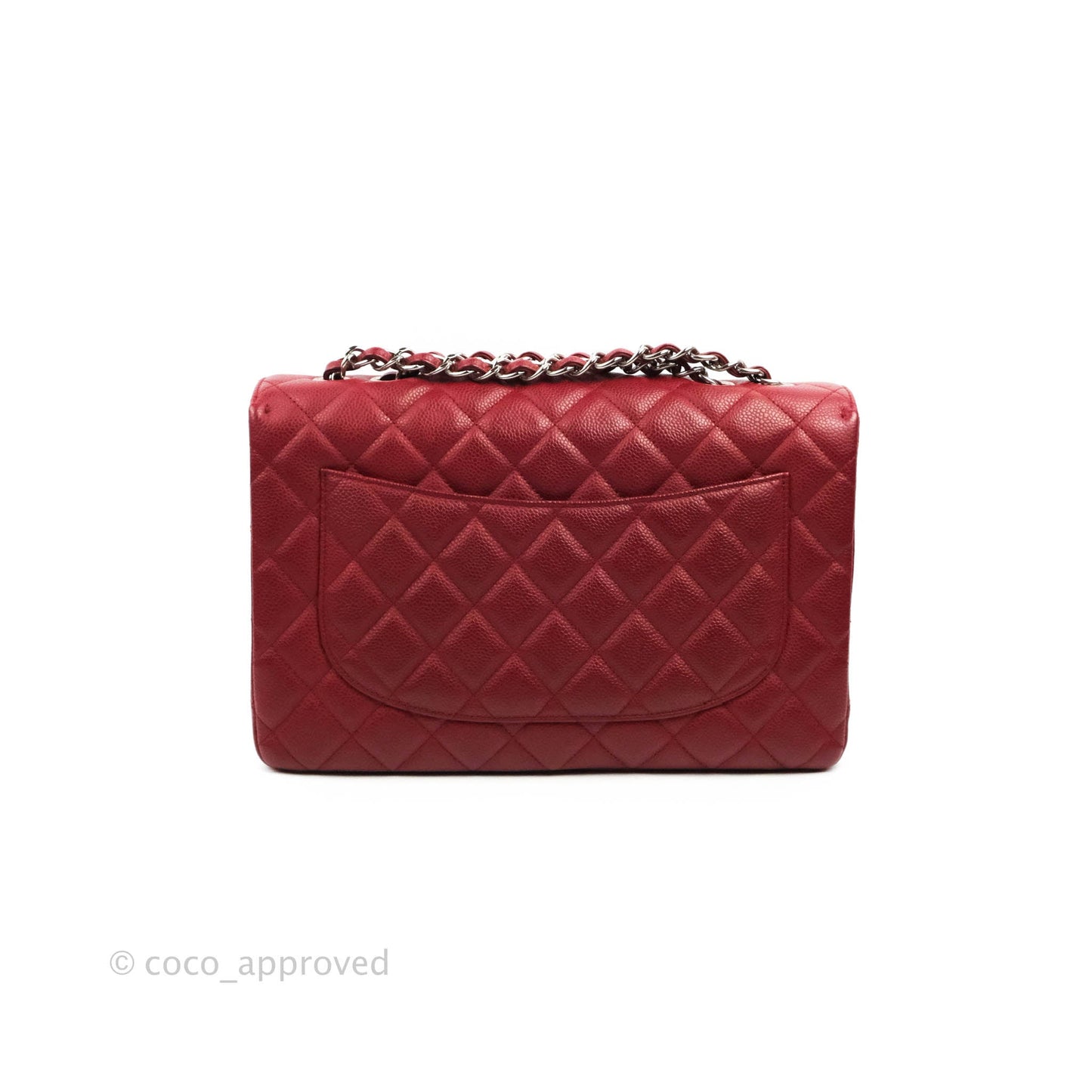 Chanel Jumbo Single Flap Burgundy Caviar Silver Hardware⁣⁣