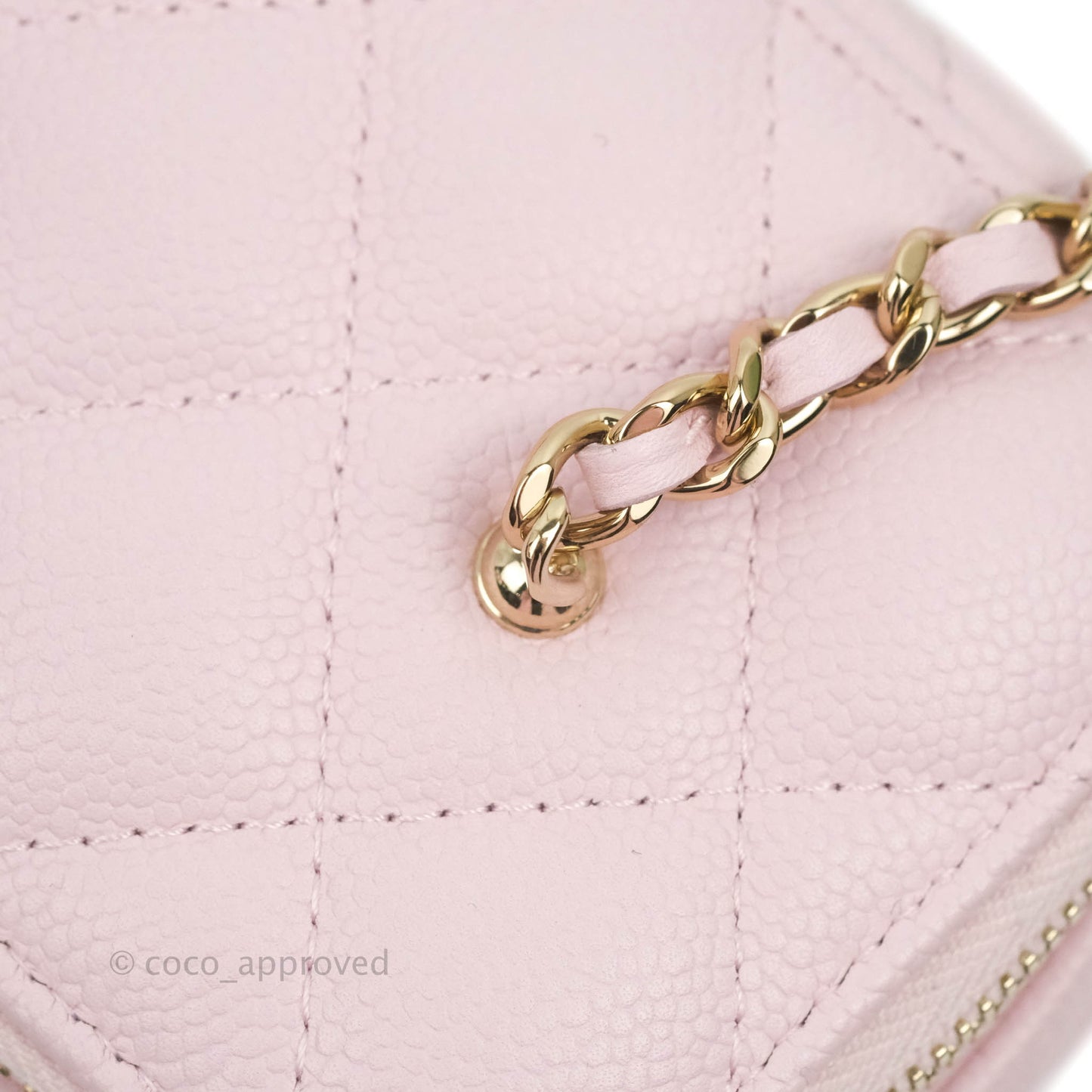 Chanel Vanity with CC Chain Light Pink Caviar Gold Hardware