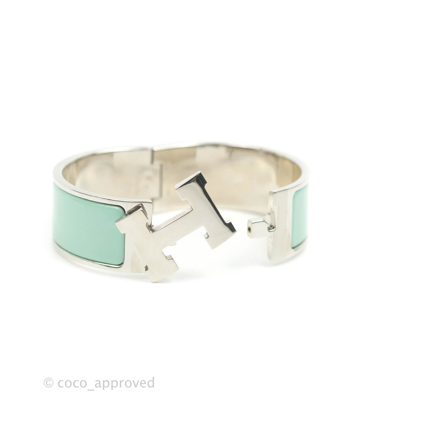 Hermès Clic Clac H Bracelet Tiffany Blue Silver Hardware