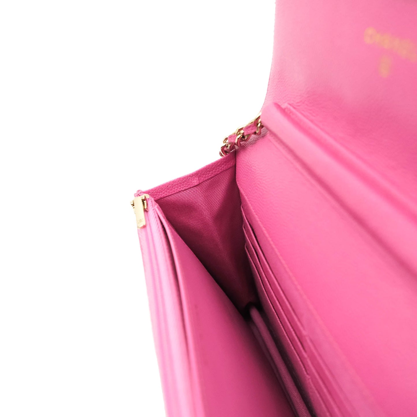 Chanel Quilted Wallet on Chain WOC Pink Caviar Gold Hardware