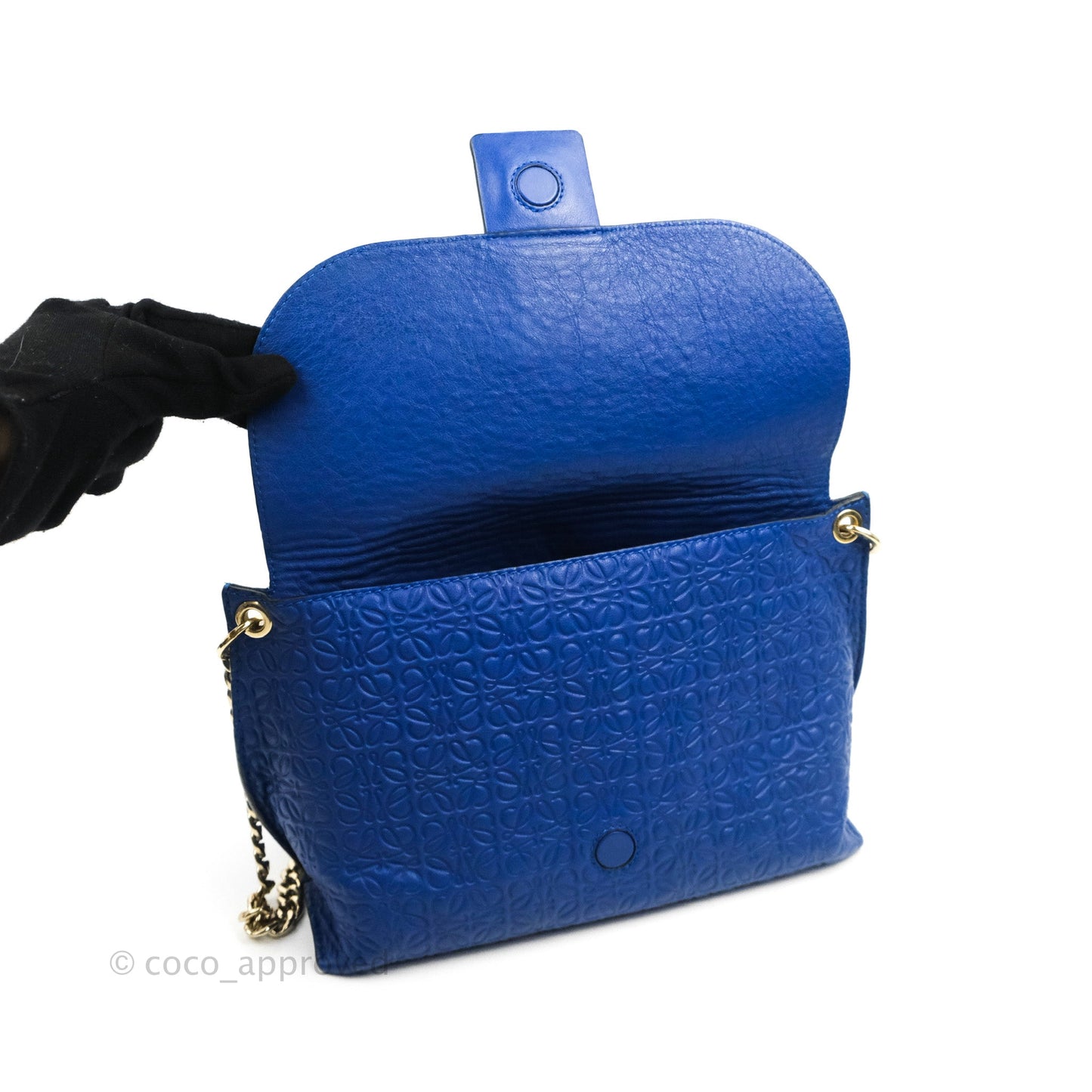 Loewe Avenue Chain Bag Anagram Blue