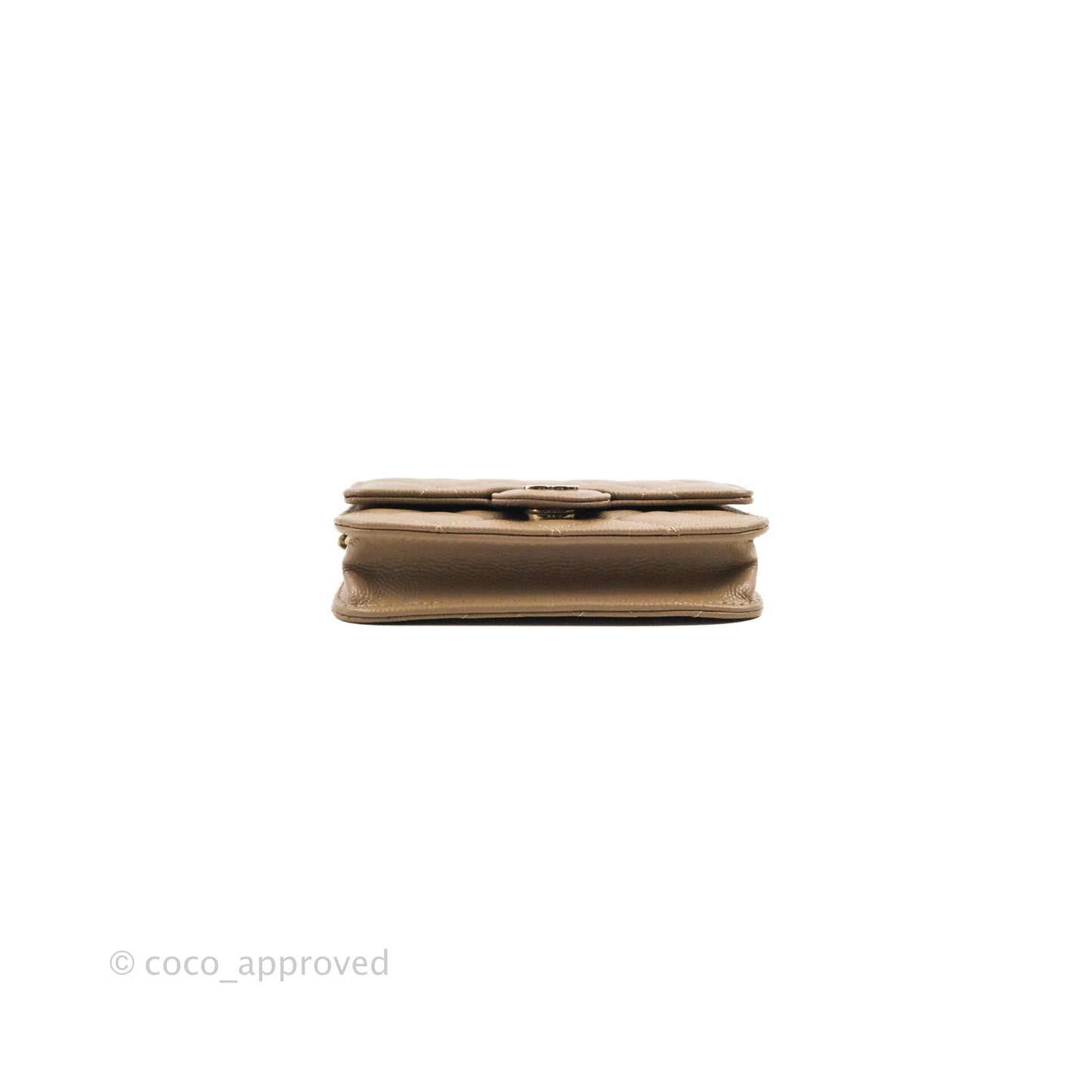 Chanel Mini Clutch With Chain Dark Beige Caviar Gold Hardware