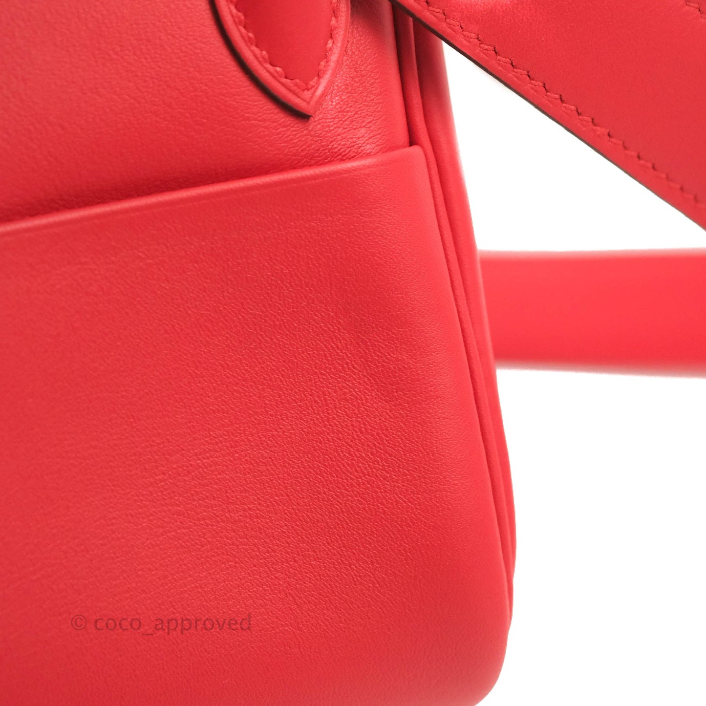 Hermès Mini Lindy 20 Red Swift Palladium Hardware