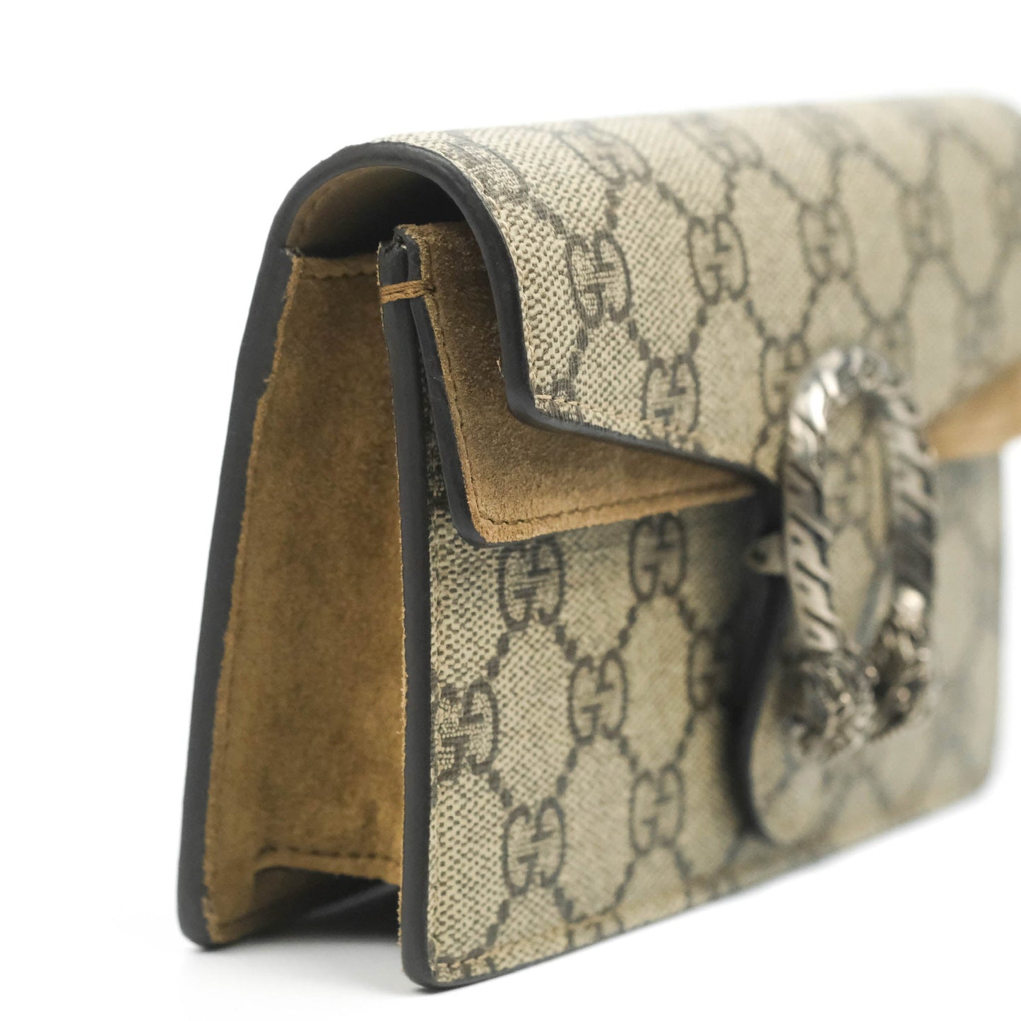 Gucci Dionysus GG Supreme Super Mini Crossbody Bag Ruthenium Hardware