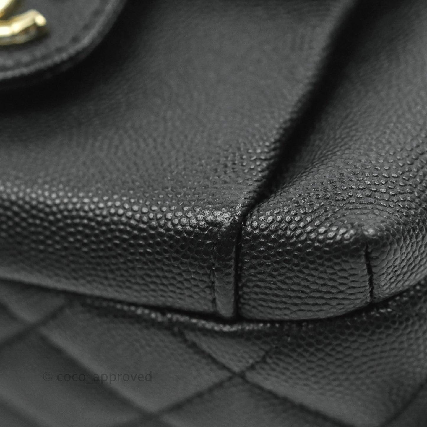 Chanel Quilted Small CC Day Backpack Black Caviar Gold Hardware