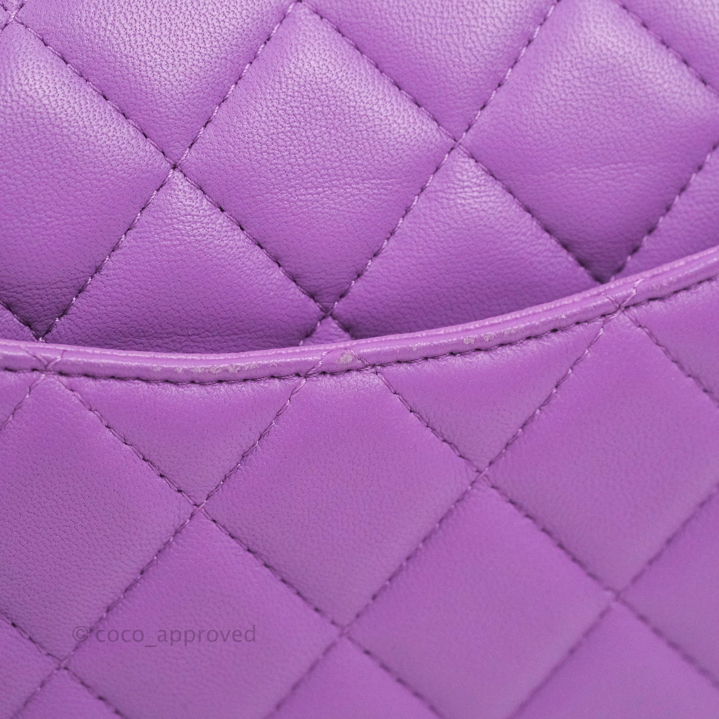 Chanel Quilted Mini Rectangular Flap Purple Lambskin Silver Hardware