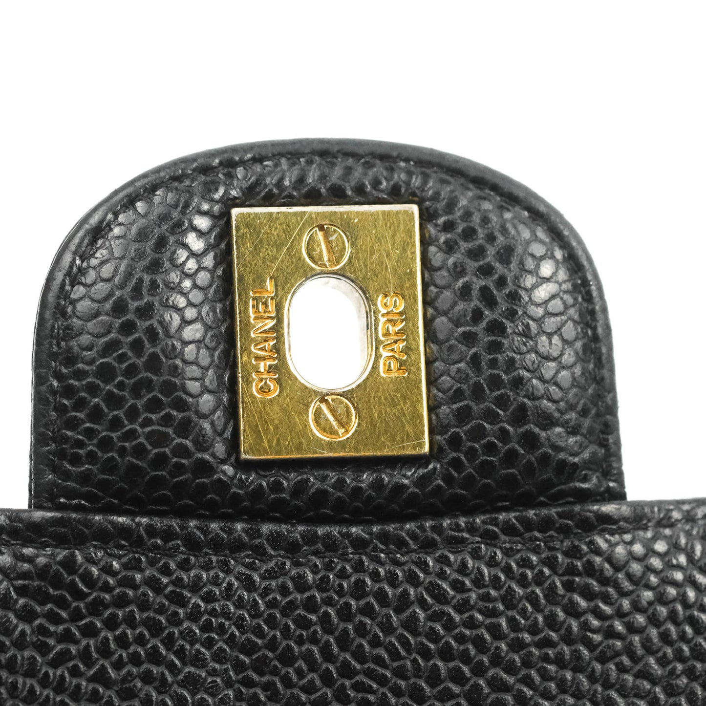 Chanel Classic M/L Medium Flap Quilted Black Caviar Gold Hardware