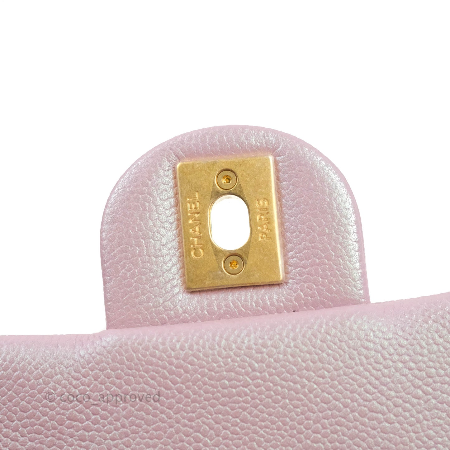 Chanel Quilted My Perfect Mini Iridescent Pink Caviar Aged Gold Hardware 21K