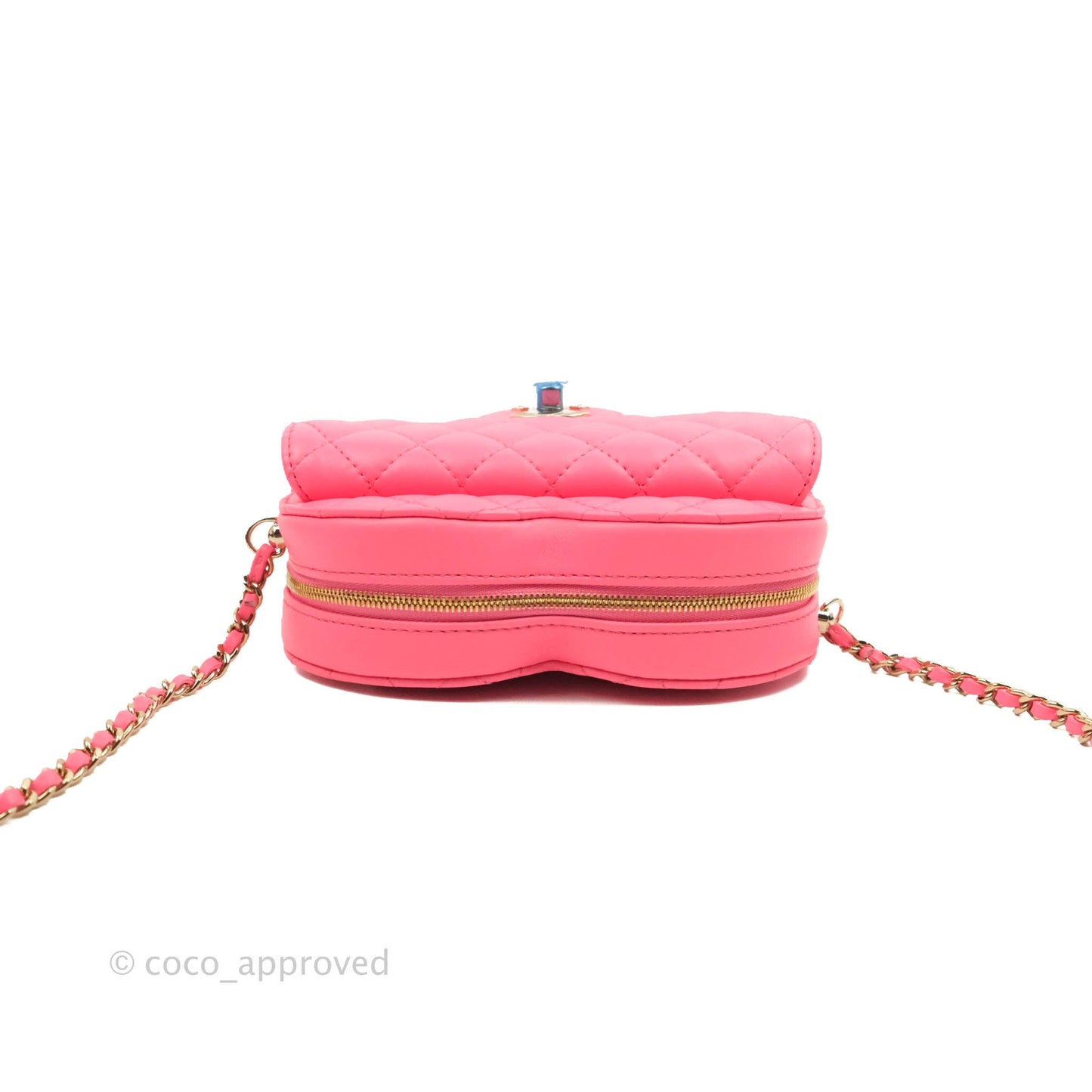 Chanel Large Heart Bag Pink Lambskin Gold Hardware 22S