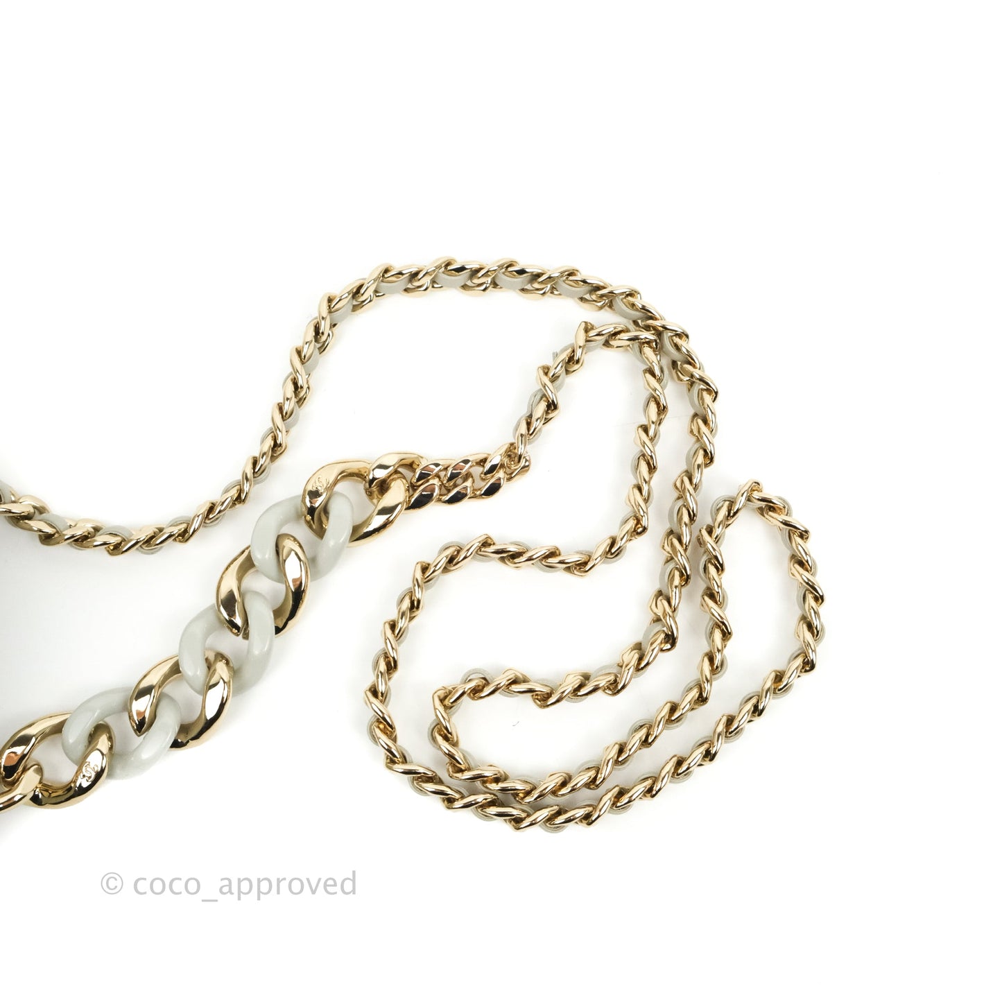 Chanel Resin Elegant Chain Vanity Case Grey Lambskin Gold Hardware