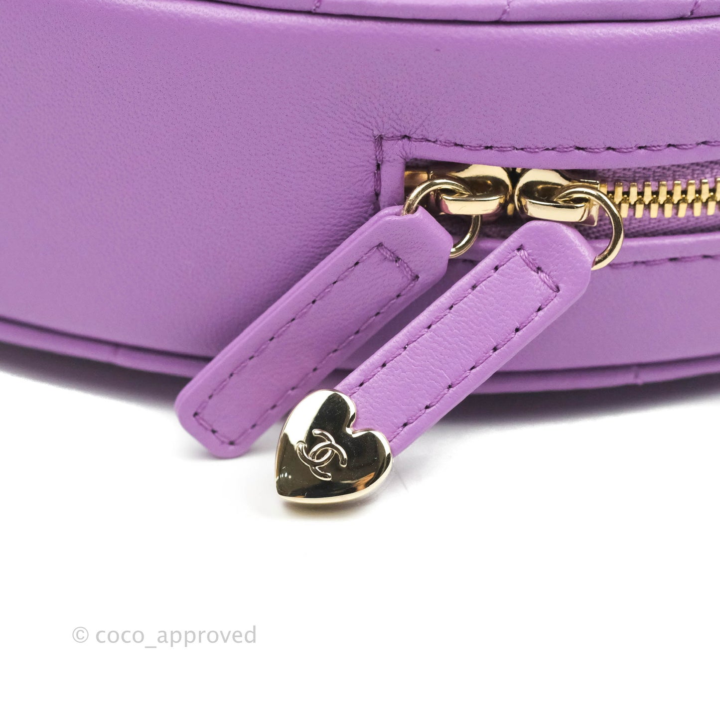 Chanel Large Heart Bag Purple Lambskin Gold Hardware 22S