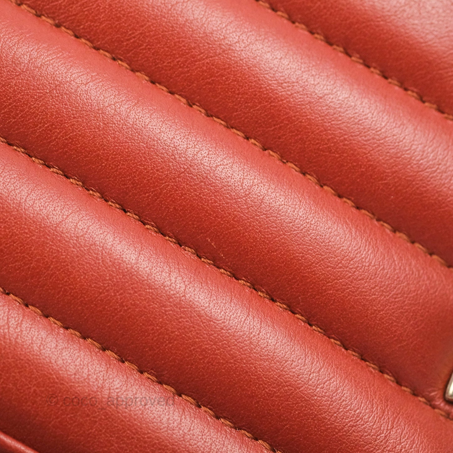 Chanel Small Statement Chevron Flap Bag Red Calfskin Gold Hardware