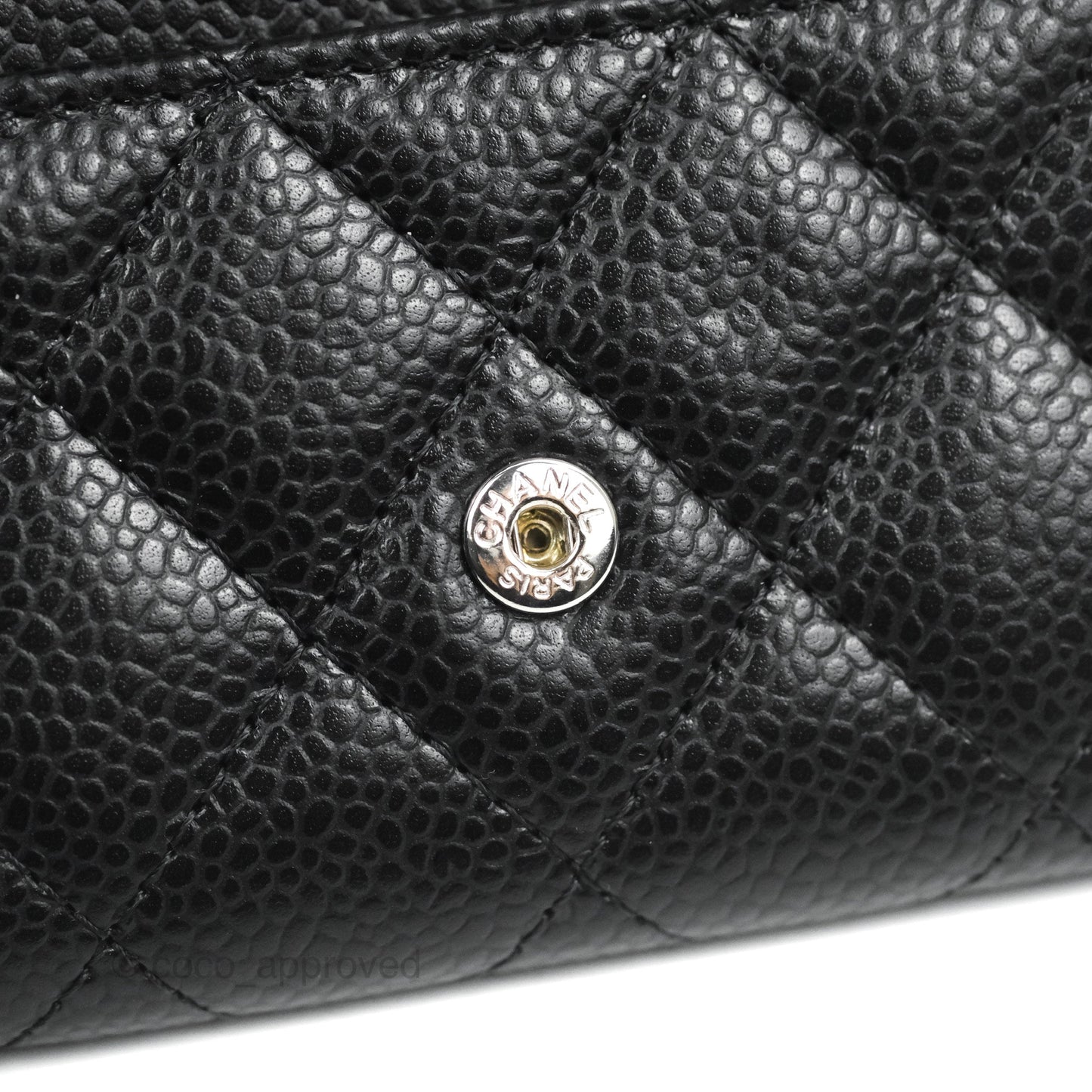 Chanel Classic Flap Card Holder Black Caviar Silver Hardware