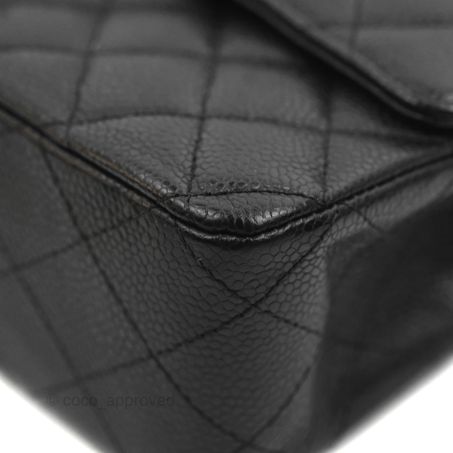 Chanel Classic M/L Medium Flap Quilted Black Caviar Silver Hardware