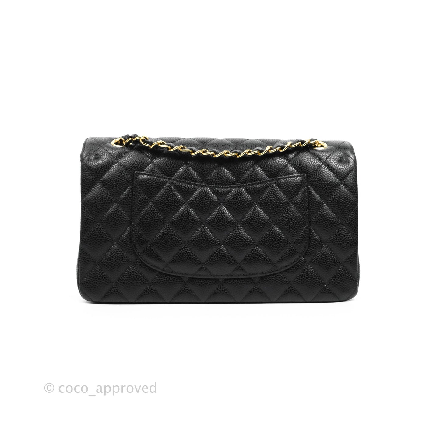 Chanel Classic M/L Medium Flap Quilted Black Caviar Gold Hardware