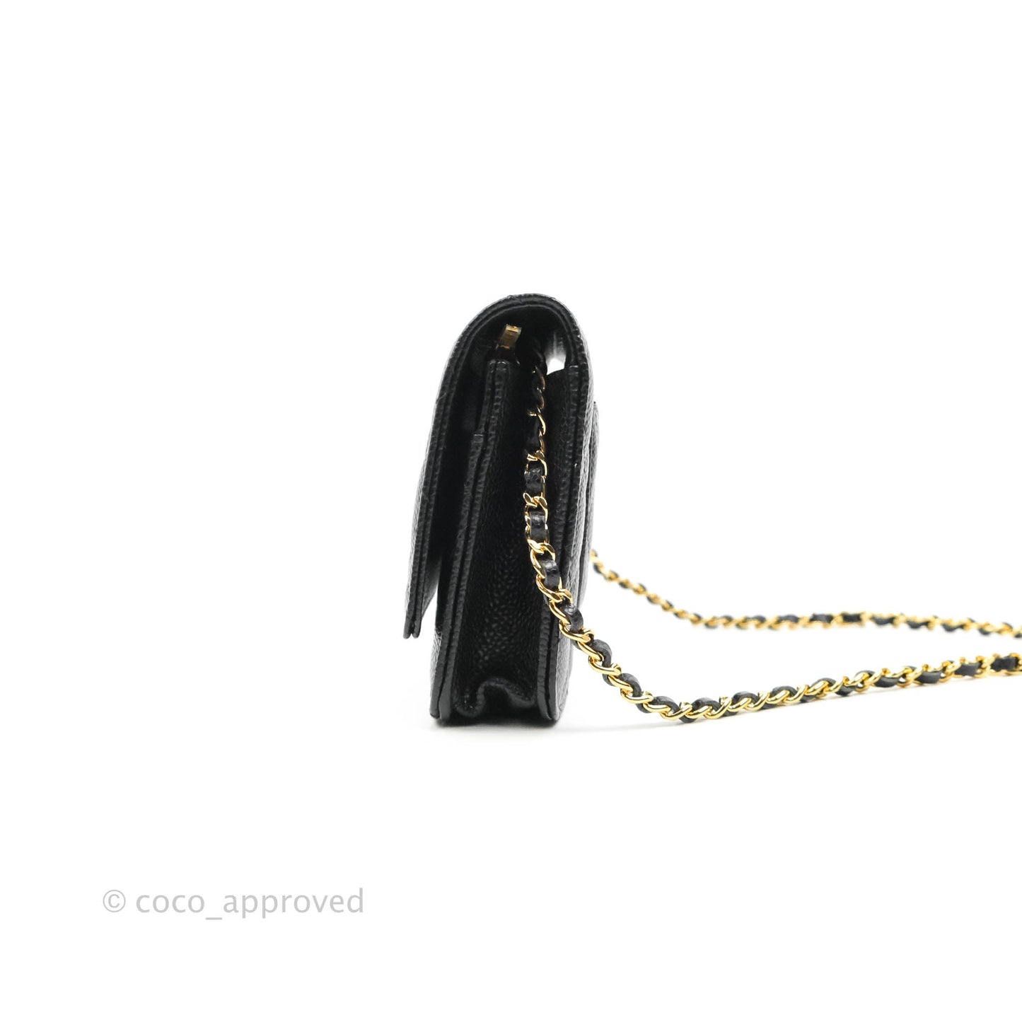 Chanel Quilted WOC Black Caviar Gold Hardware
