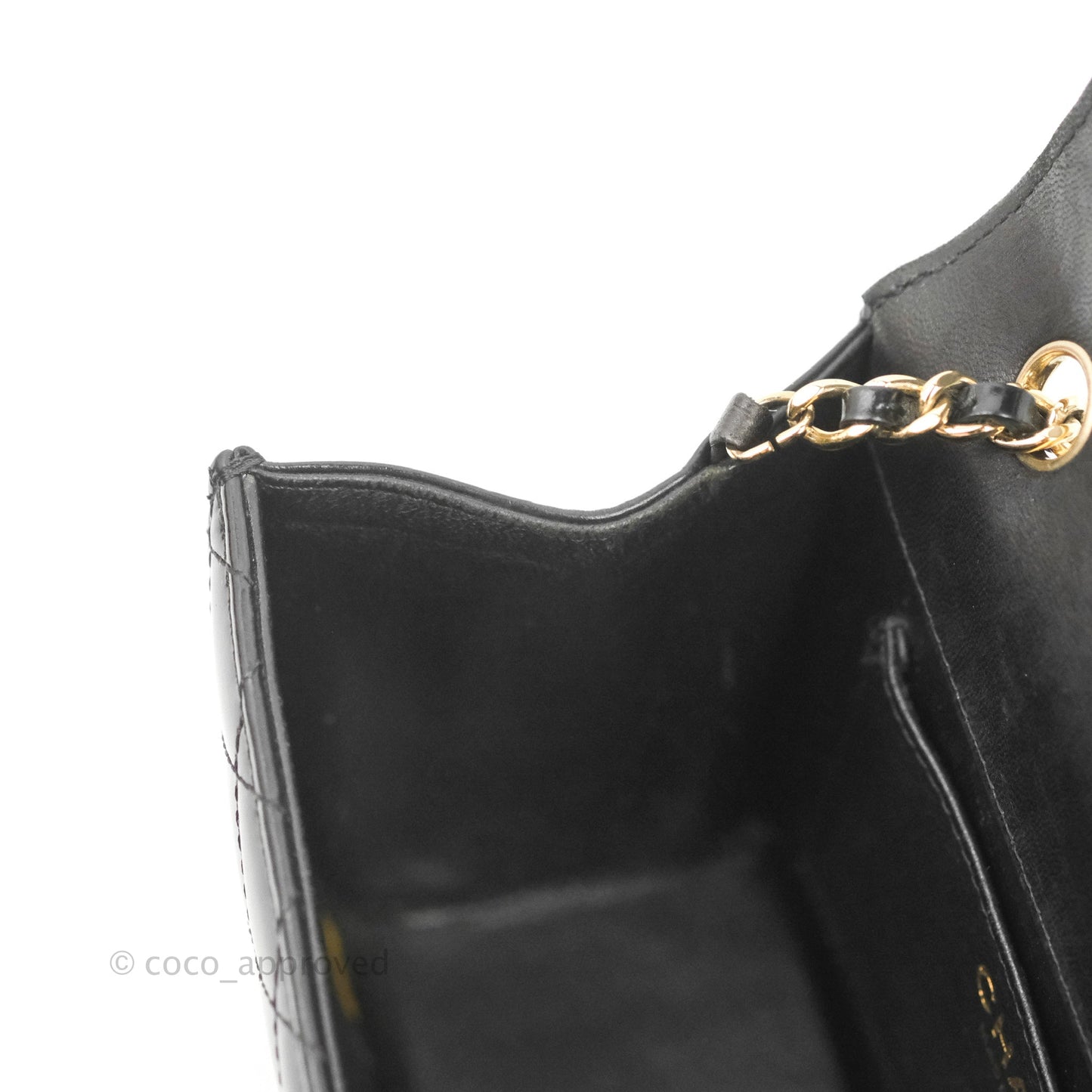 Chanel Mini Flap Clutch with Chain Black Gold Hardware