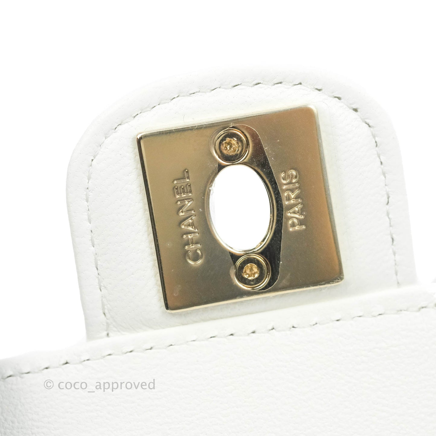 Chanel Small Heart Bag White Lambskin Gold Hardware 22S