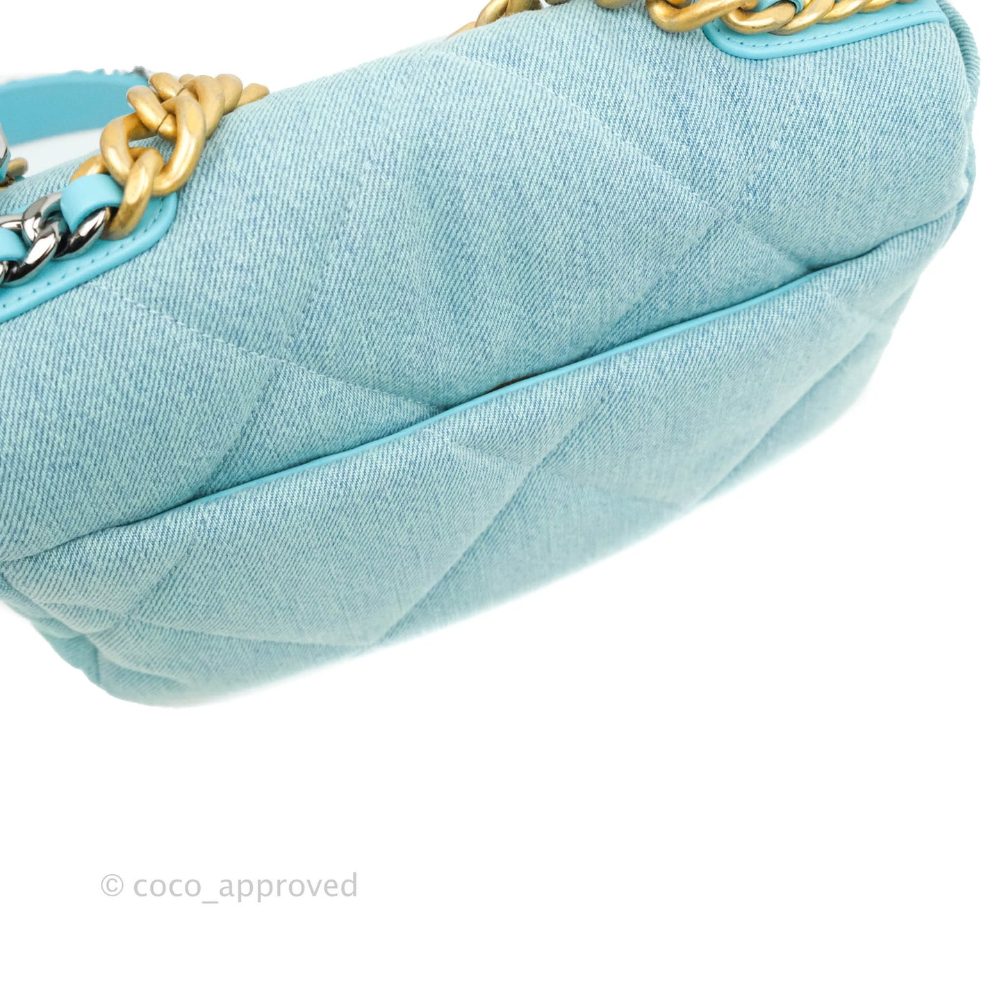 Chanel 19 Small Blue Denim Mixed Hardware
