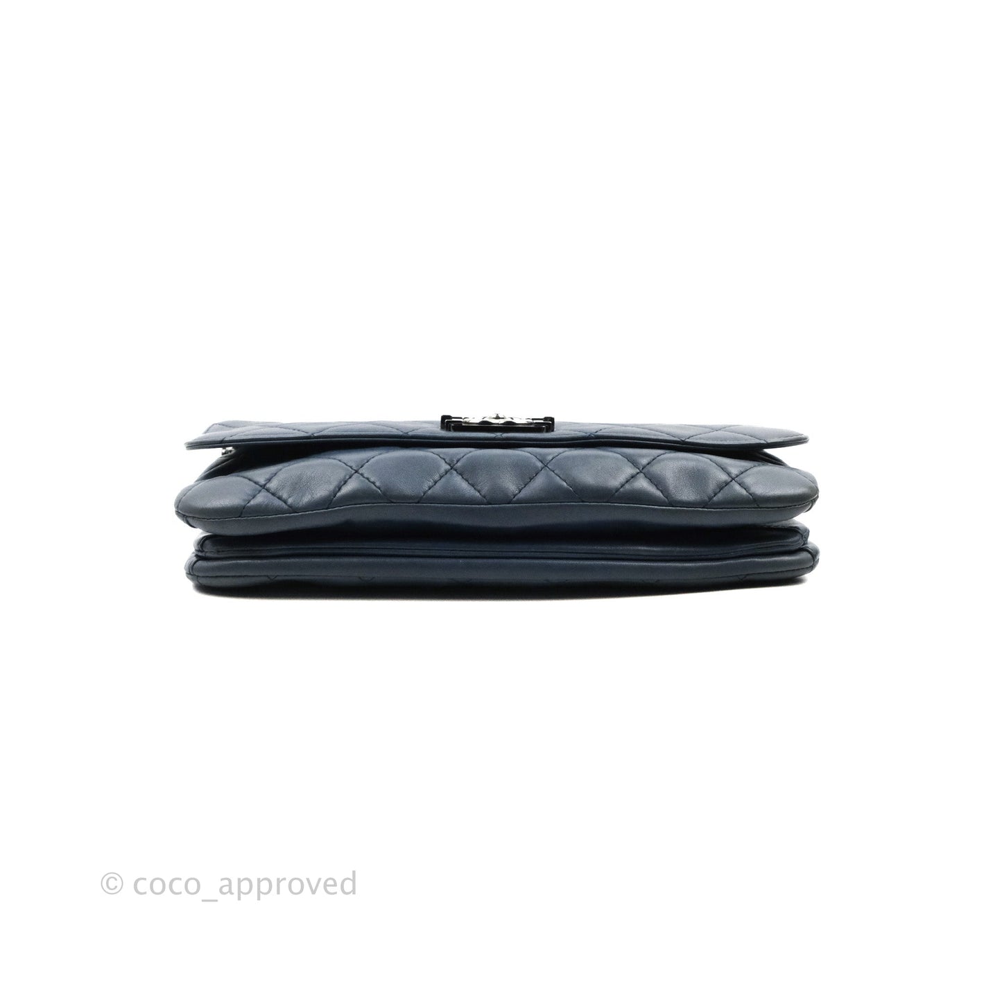 Chanel Boy Clutch With Chain Lambskin Dark Silver Hardware