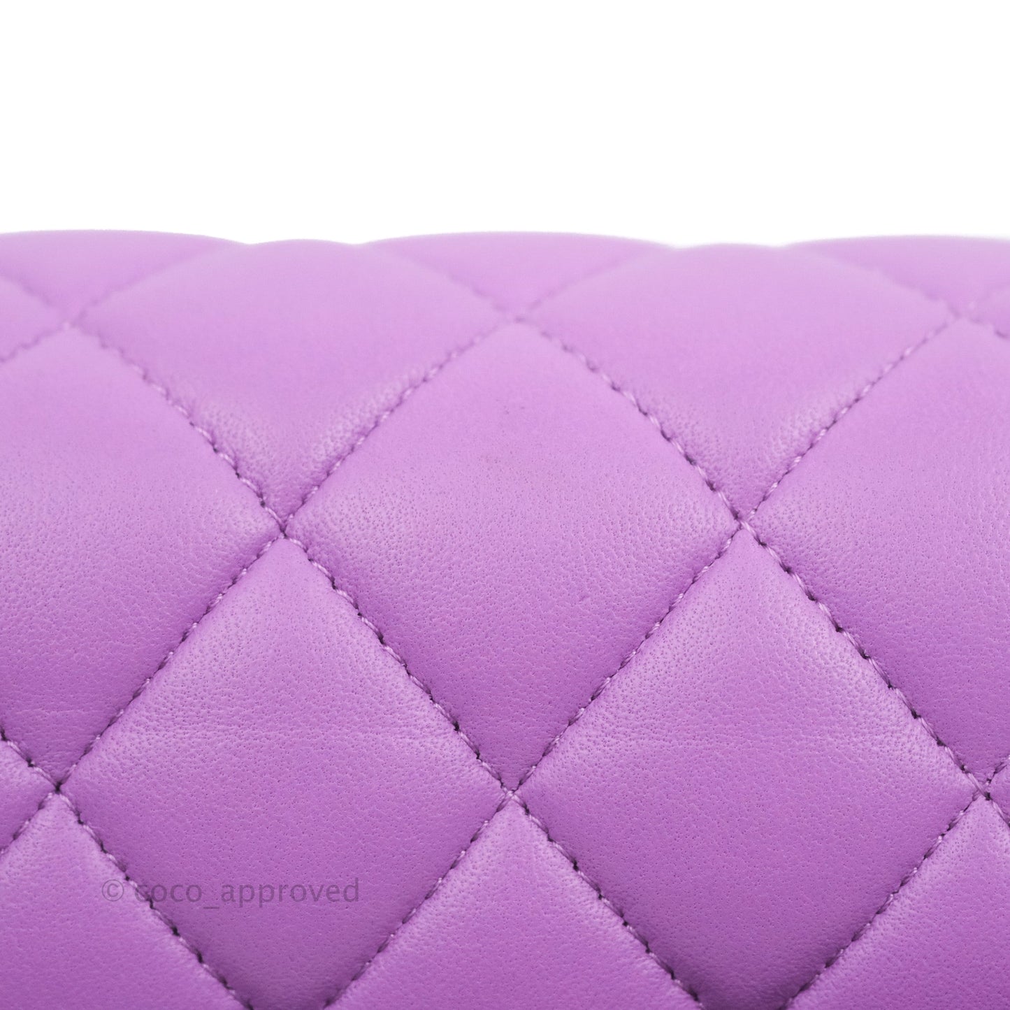 Chanel Classic M/L Medium Flap Quilted Purple Lambskin Silver Hardware 20C