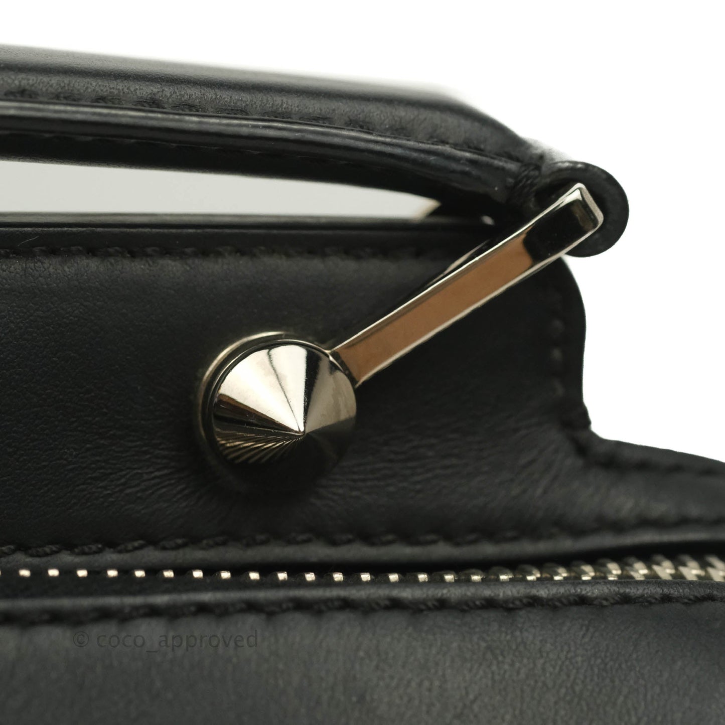 Fendi DotCom Satchel Bag Black Royal Blue Calfskin