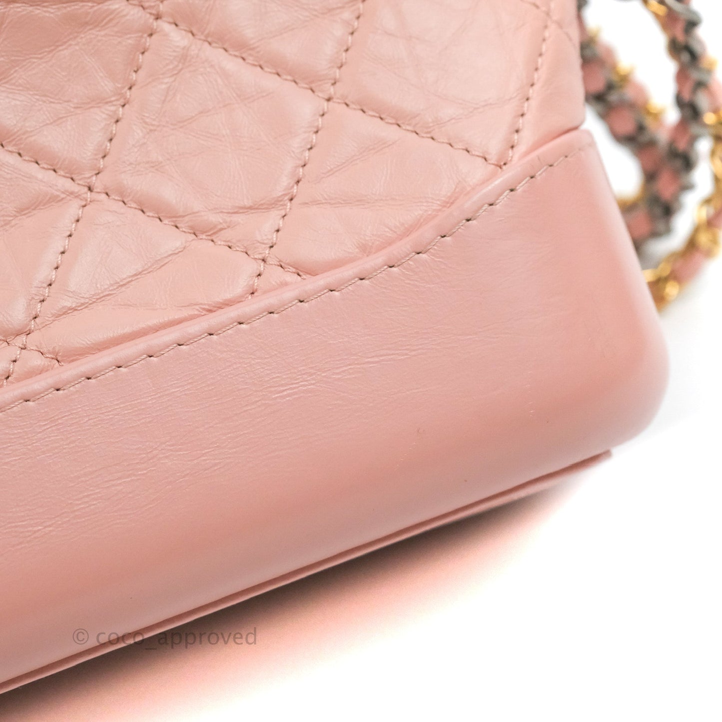 Chanel Quilted Small Gabrielle Hobo Pink Aged Calfskin