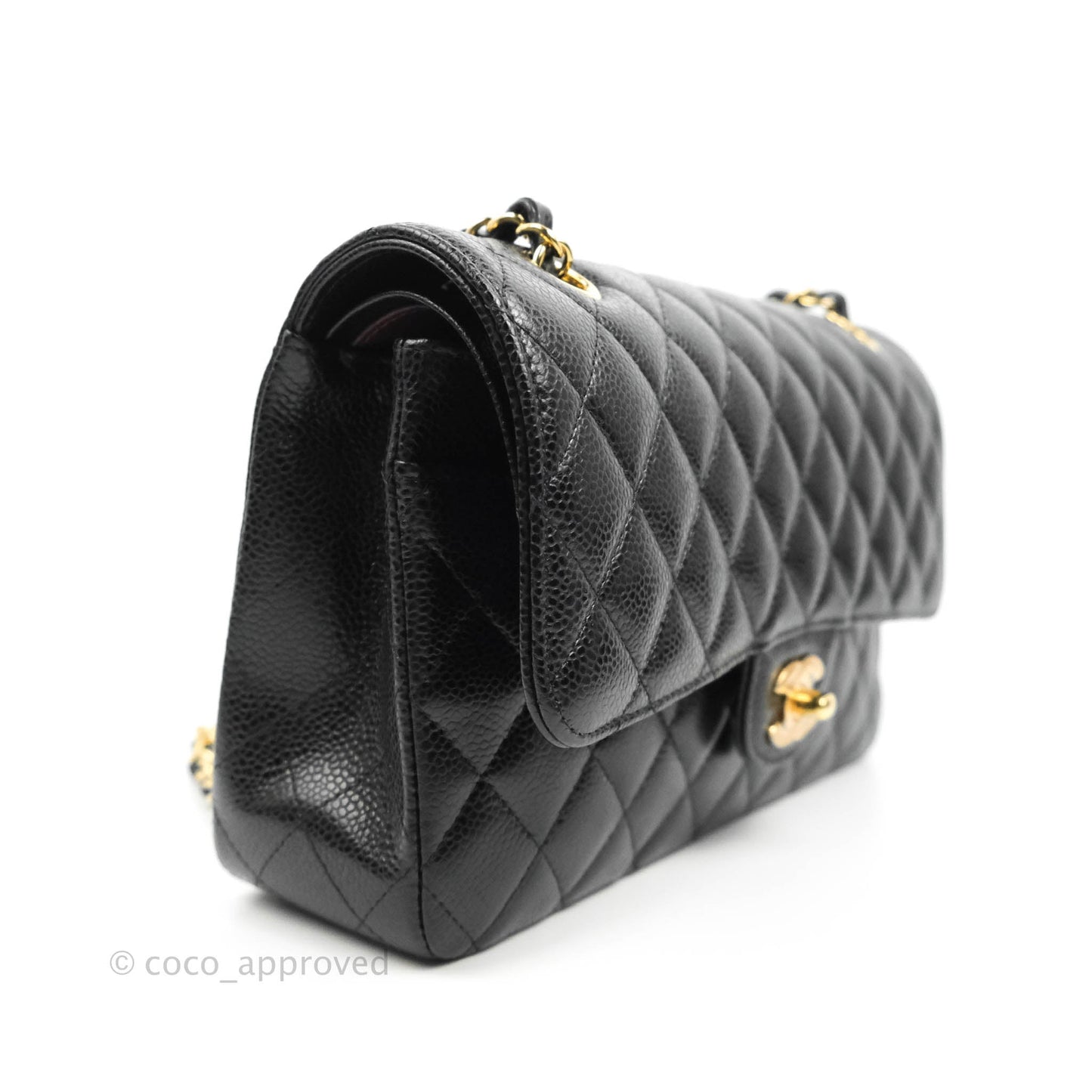 Chanel Medium Classic Quilted Flap Black Caviar Gold Hardware