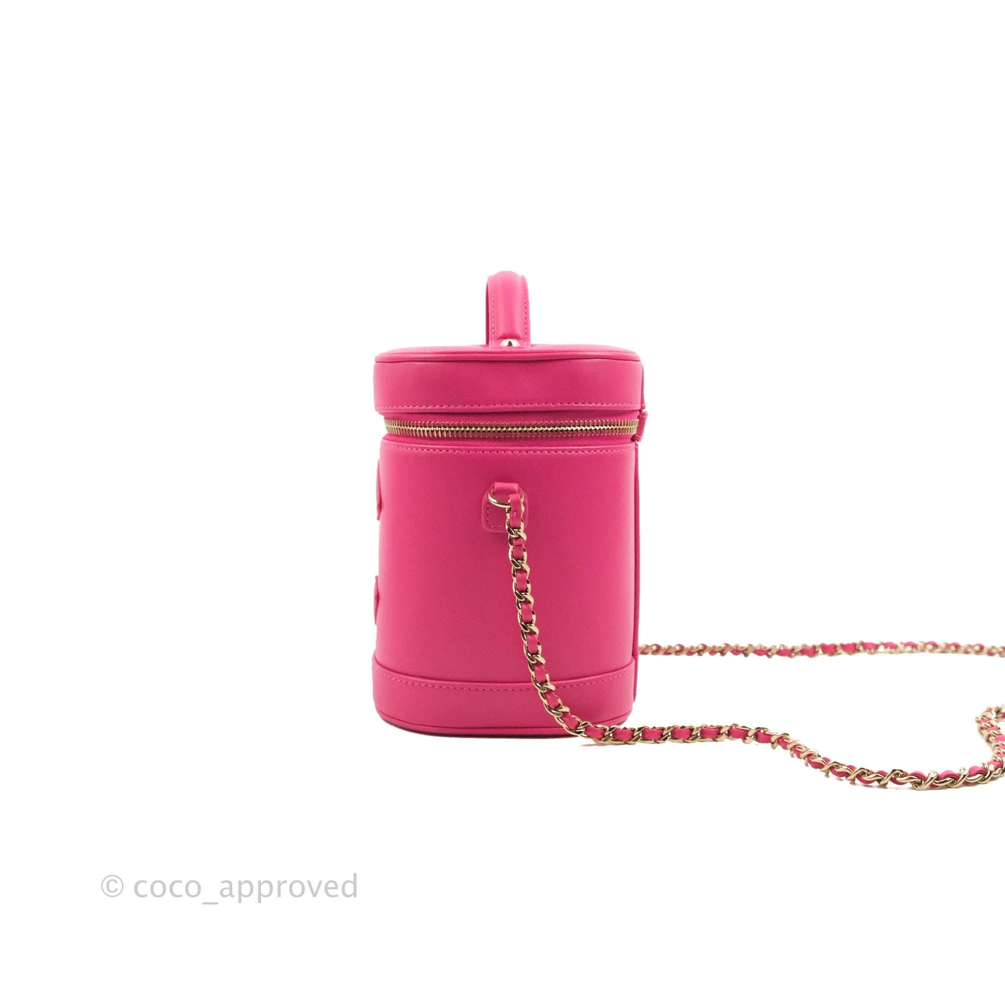 Chanel CC Mania Vanity Case Pink Lambskin Gold Hardware