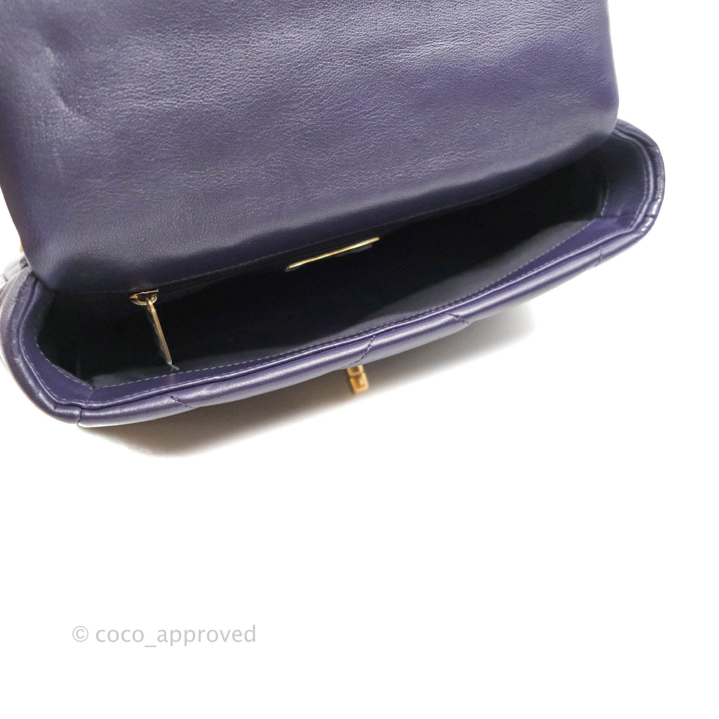 Chanel 19 Small Dark Purple Mixed Hardware